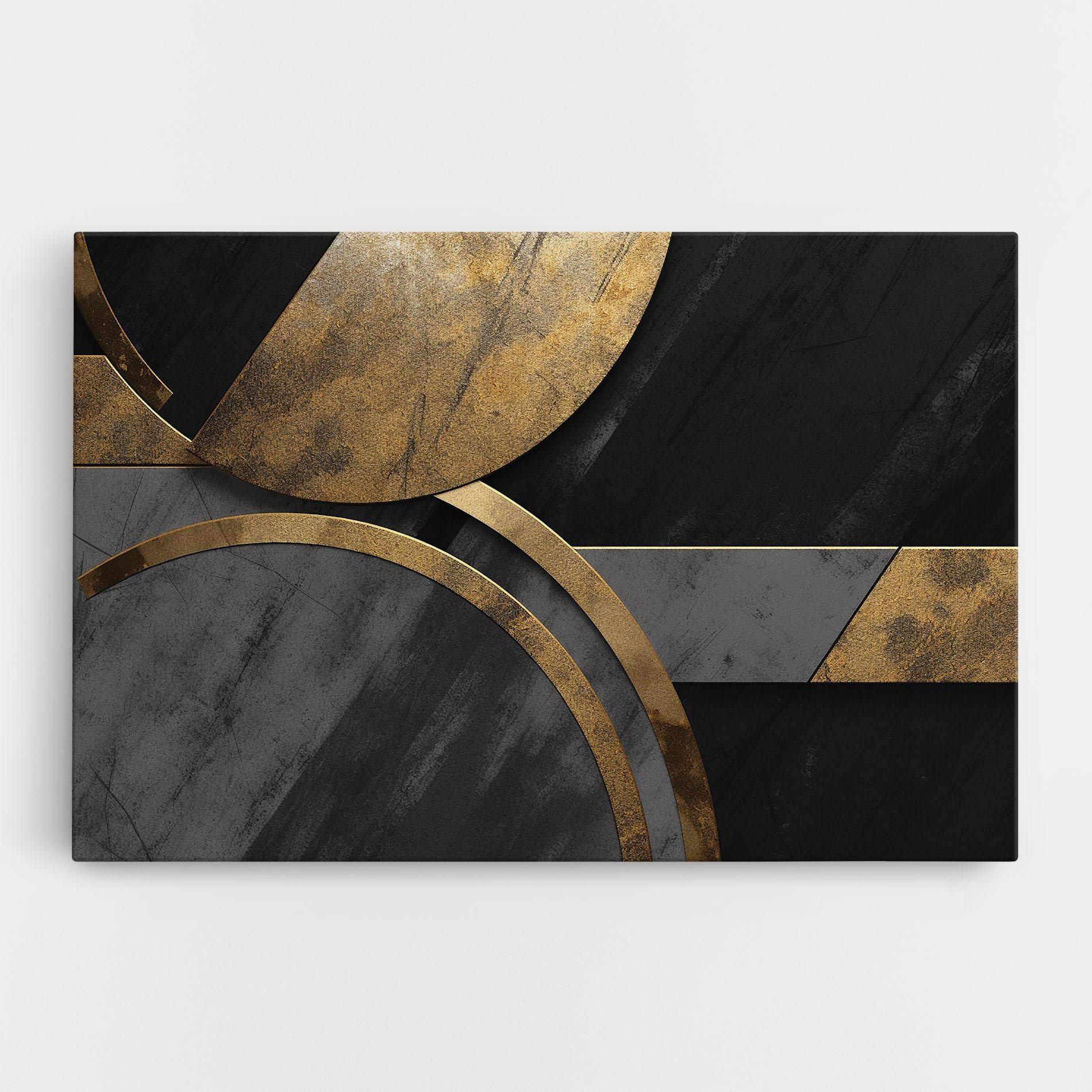 Картина на платно Grey With Gold Painting mockup 0