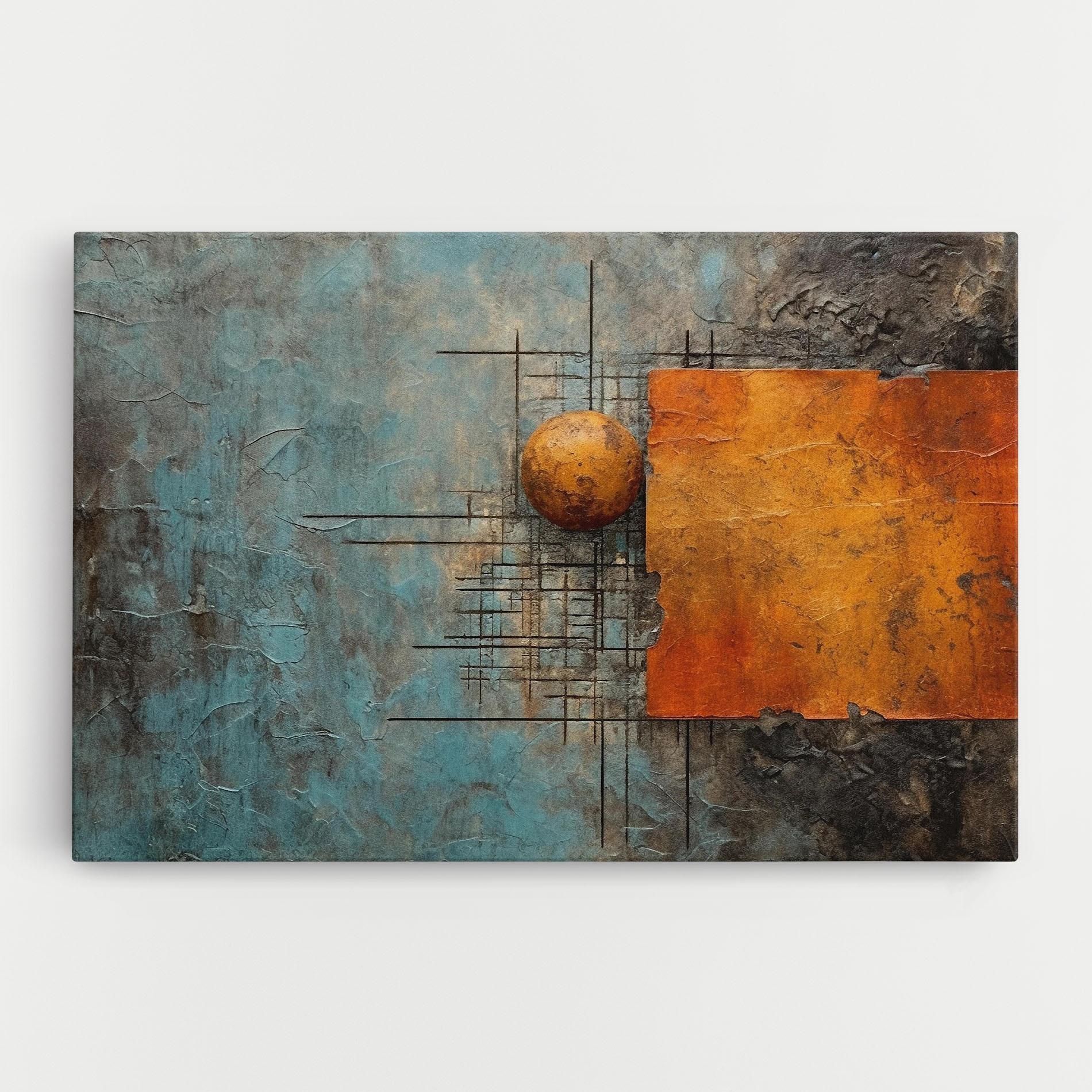 Картина на платно Orange Square Painting mockup 0