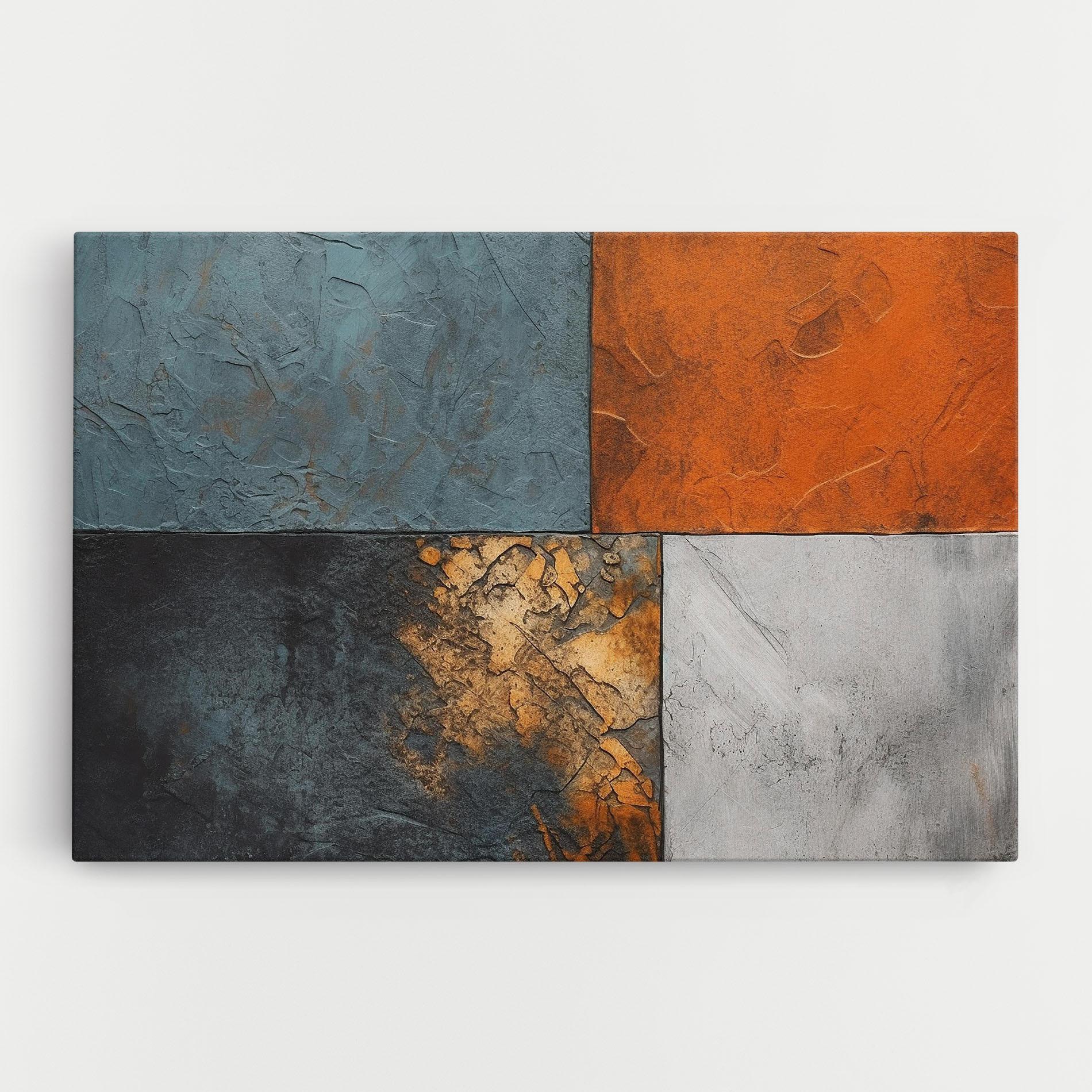 Картина на платно White Square With Gold mockup 0