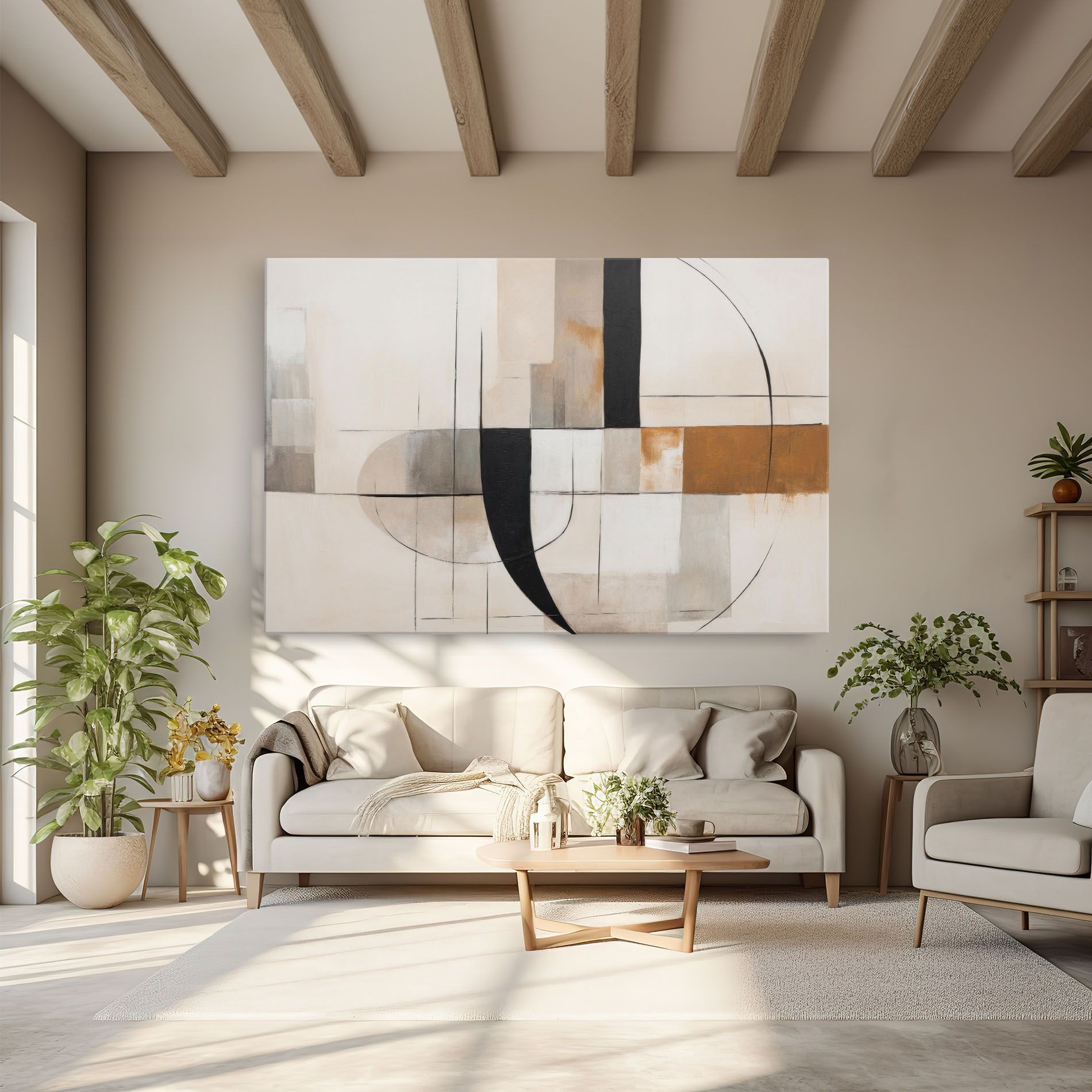 Картина на платно Black Abstract Lines