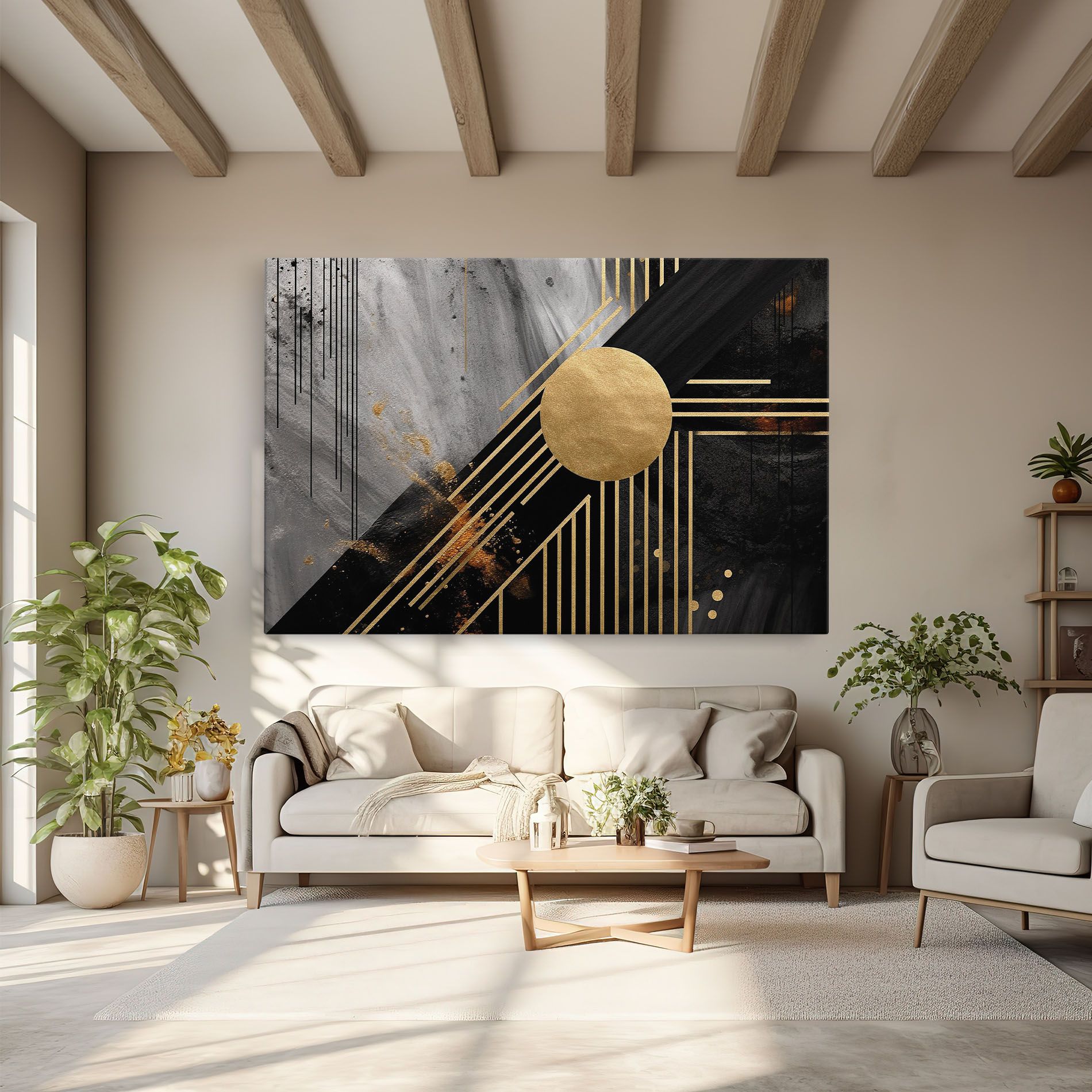 Gold Circle With Lines mockup 6