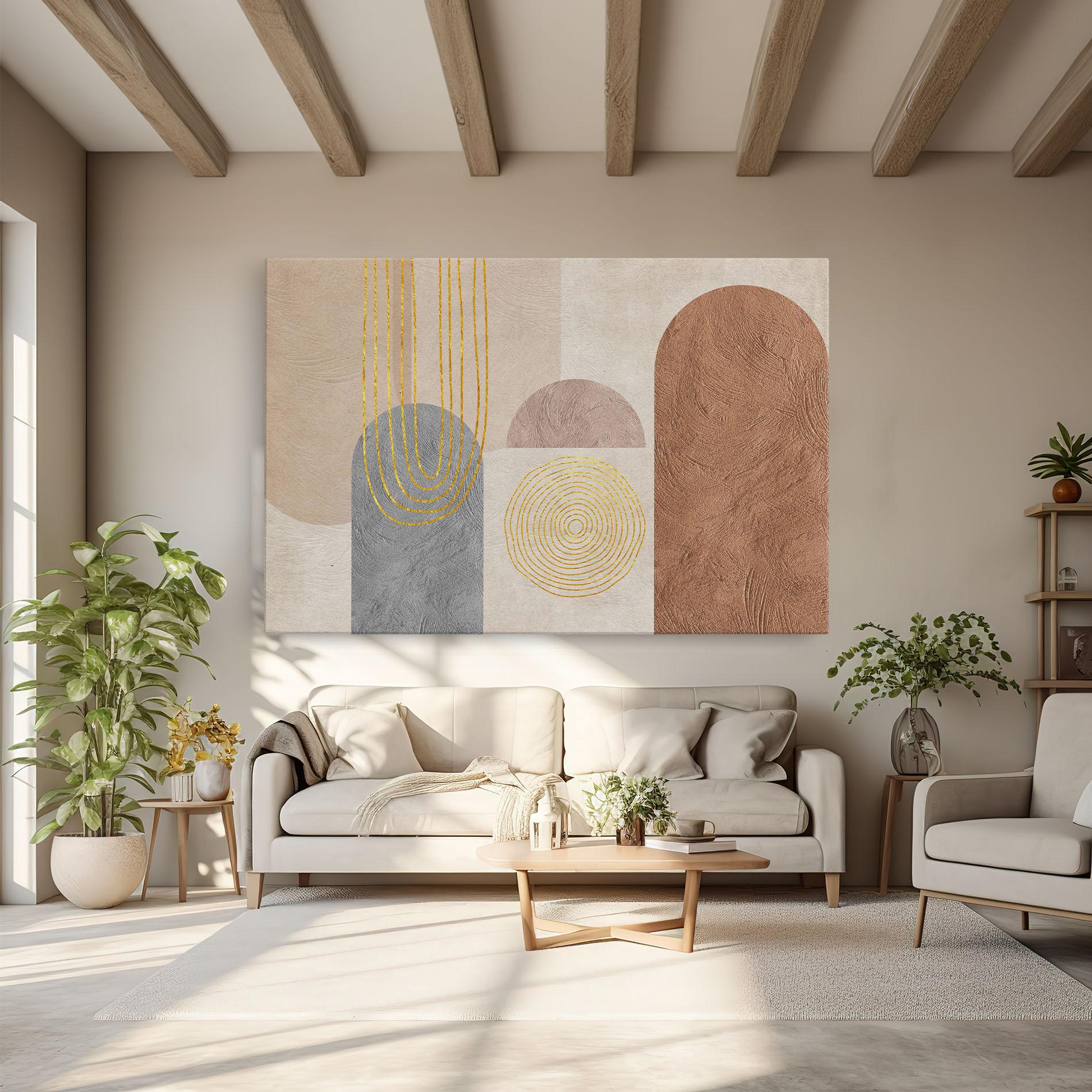 Картина на платно Gray Orange Painting mockup 6