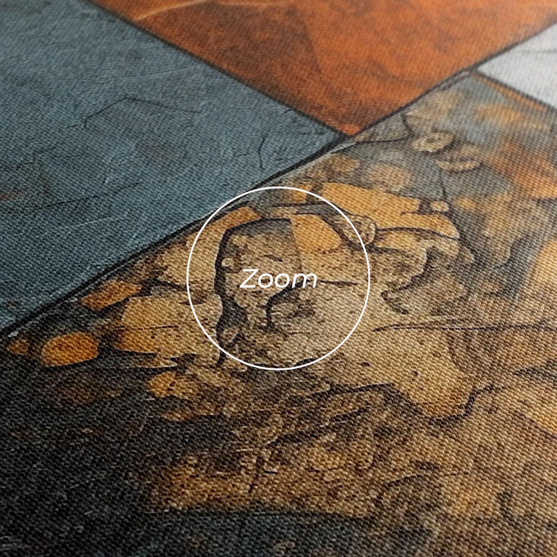 Картина на платно White Square With Gold mockup 3