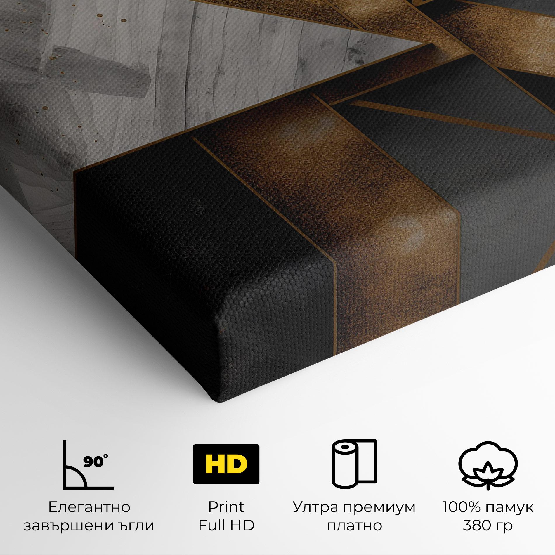 Картина на платно Abstract Gold Square mockup 4