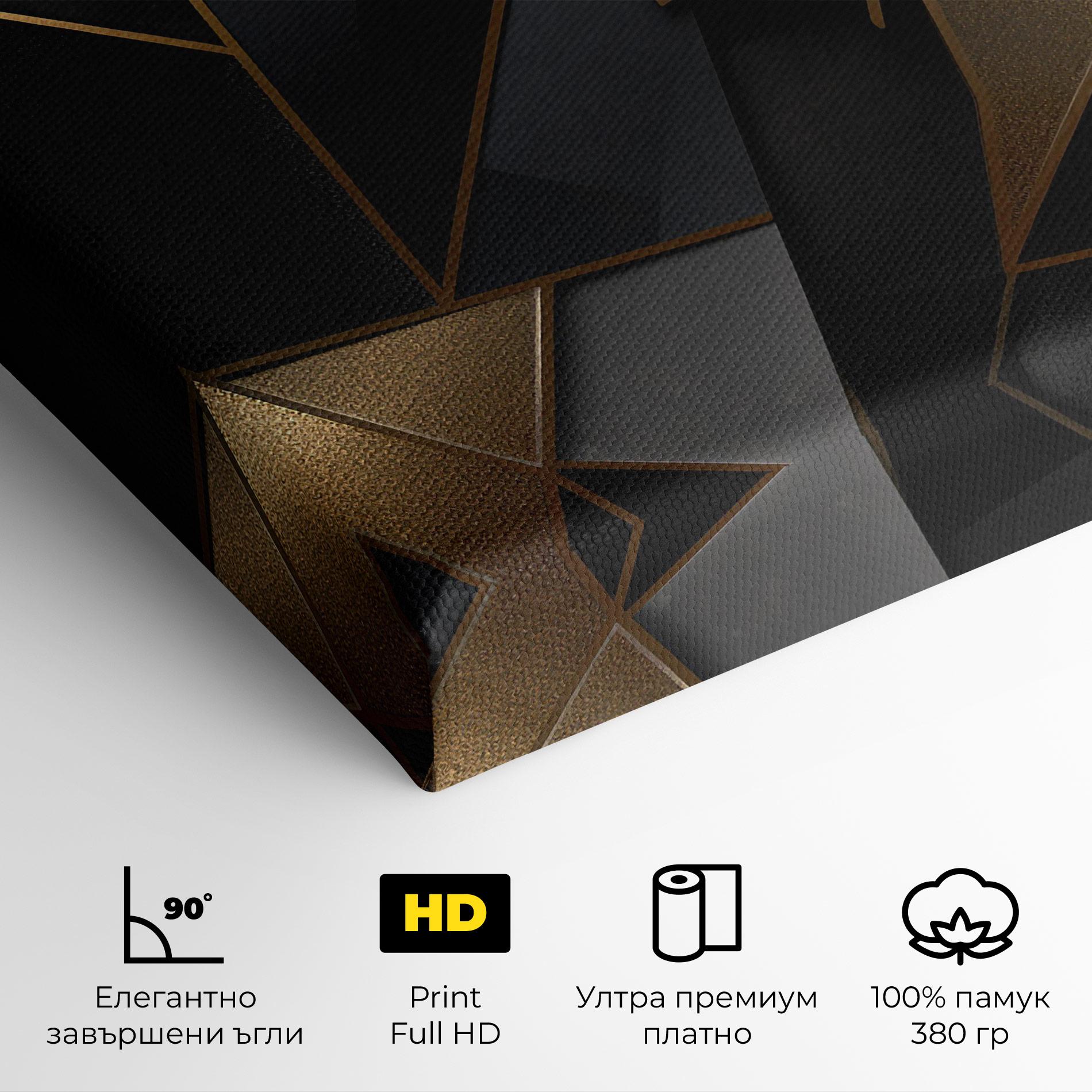 Картина на платно Abstract Golden Art mockup 4