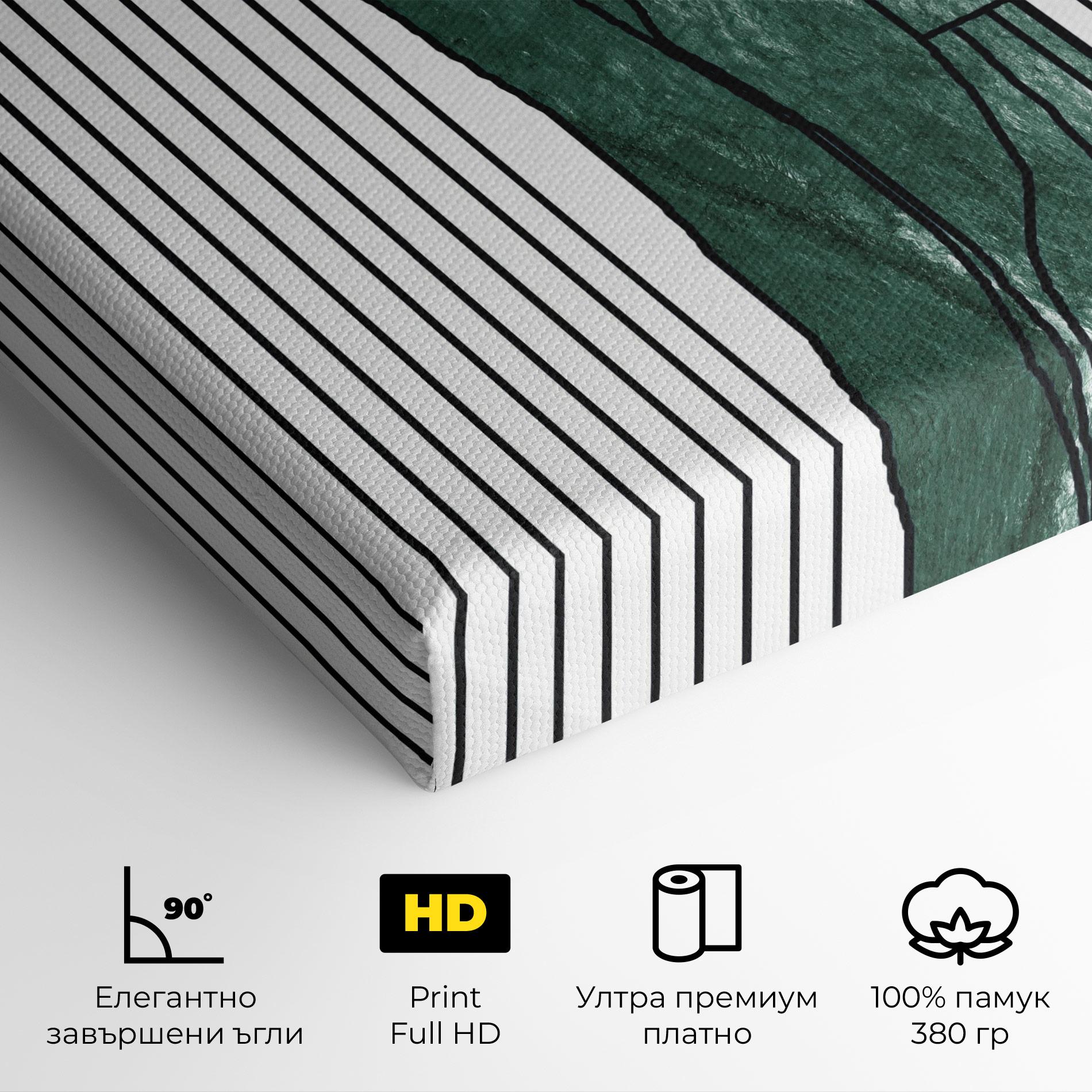 Картина на платно Abstract Green Face mockup 4