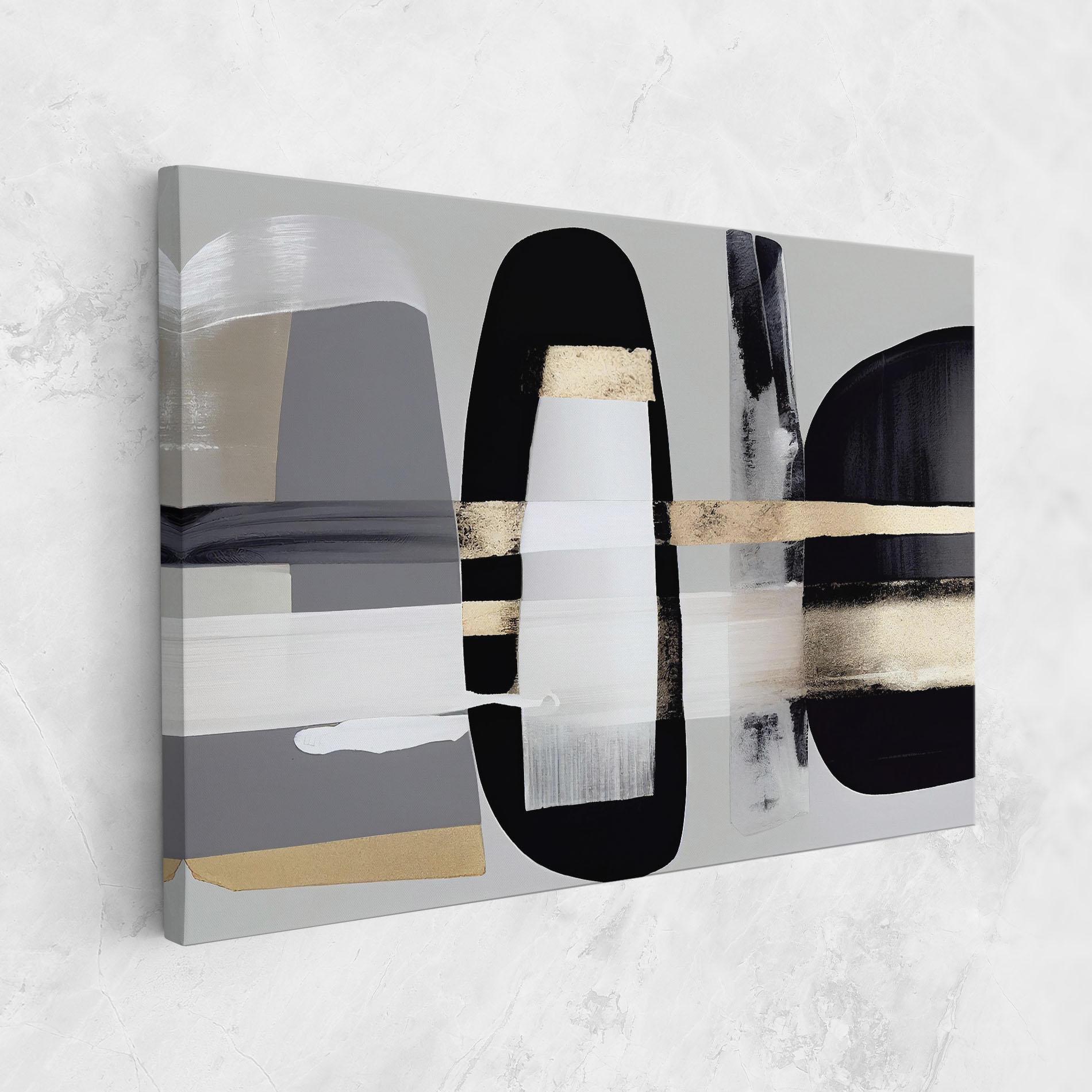 Картина на платно Abstract Gold Painting With Black mockup 1