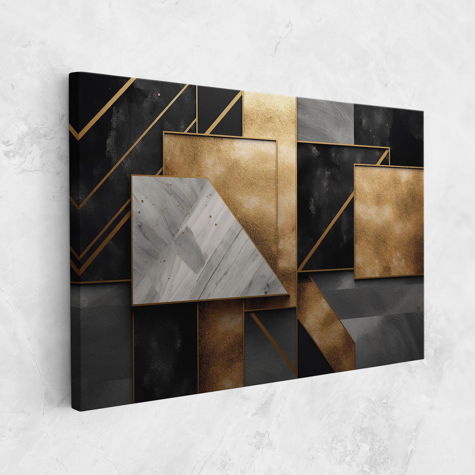 Картина на платно Abstract Gold Square mockup 1