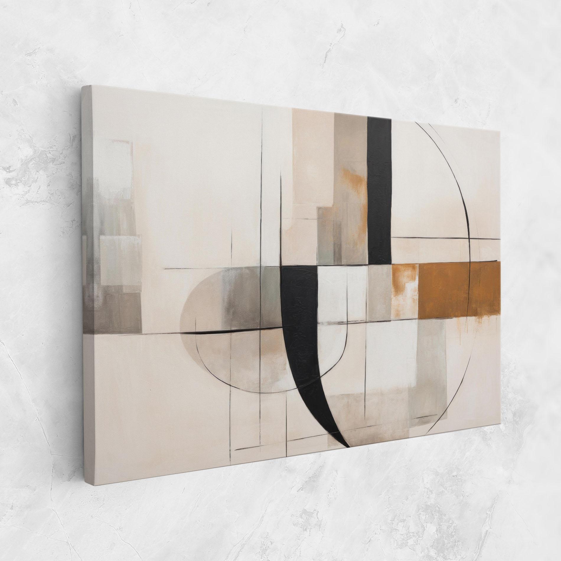 Картина на платно Black Abstract Lines mockup 1