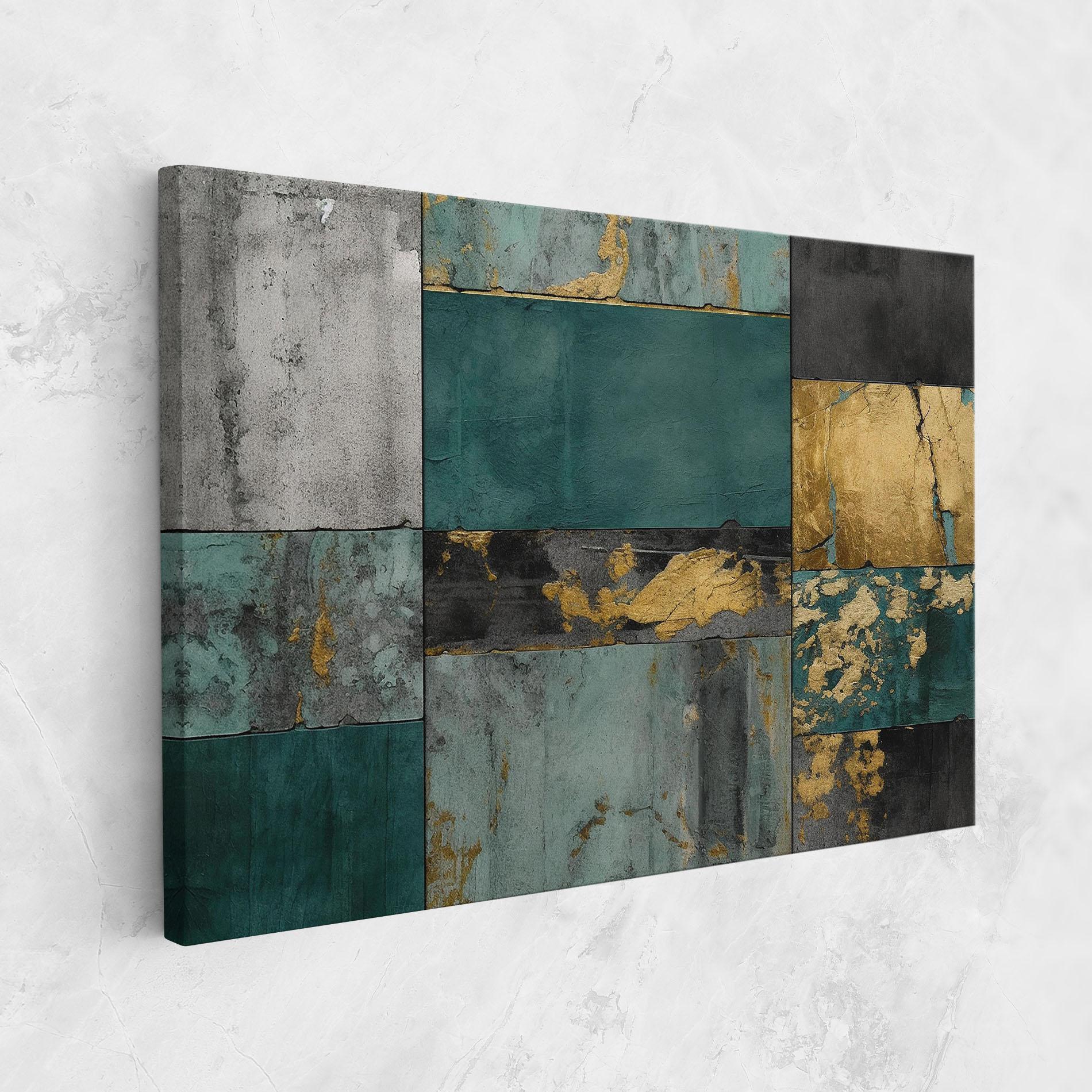 Картина на платно Golden Green Painting mockup 1