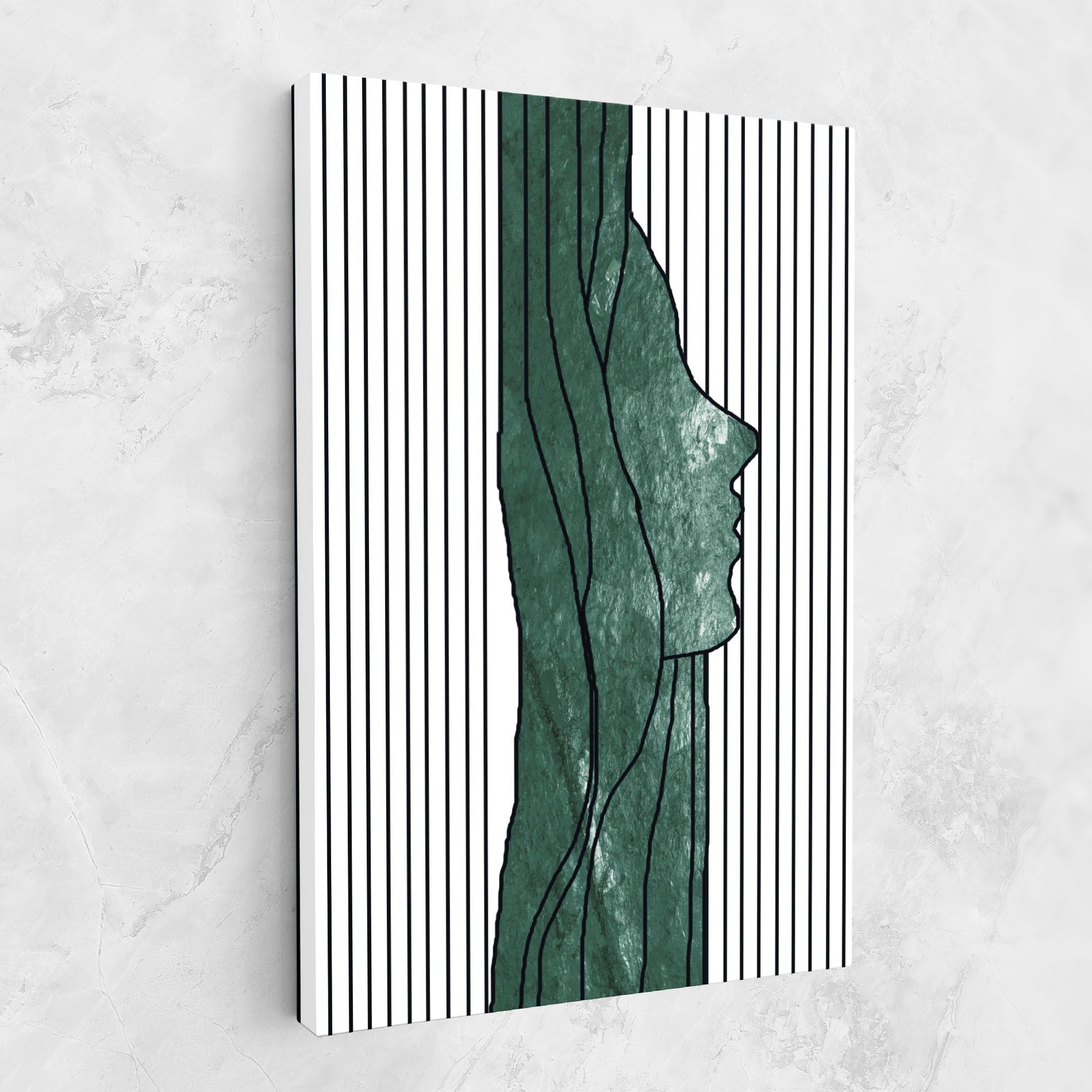 Abstract Green Face mockup 1
