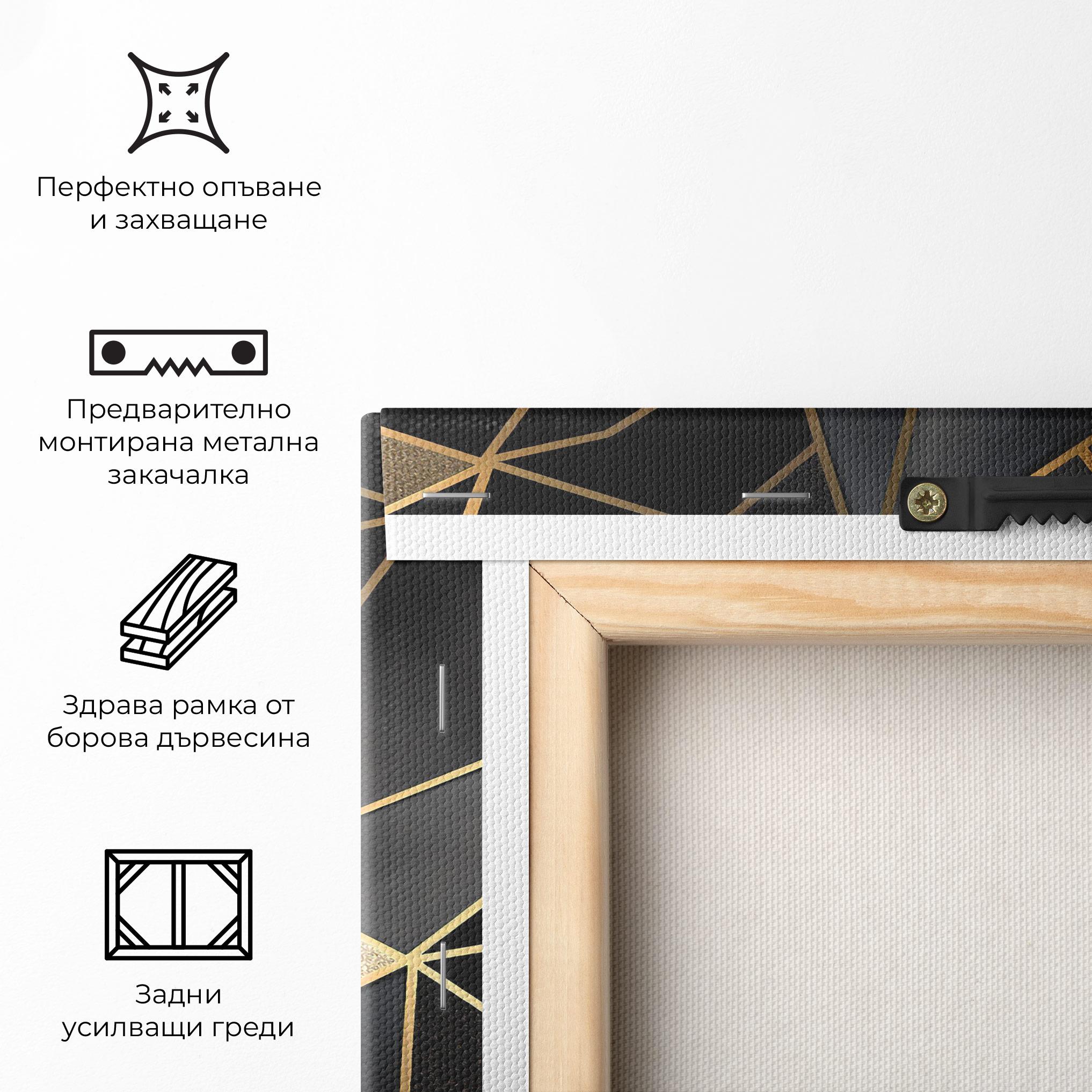 Картина на платно Abstract Golden Art mockup 5
