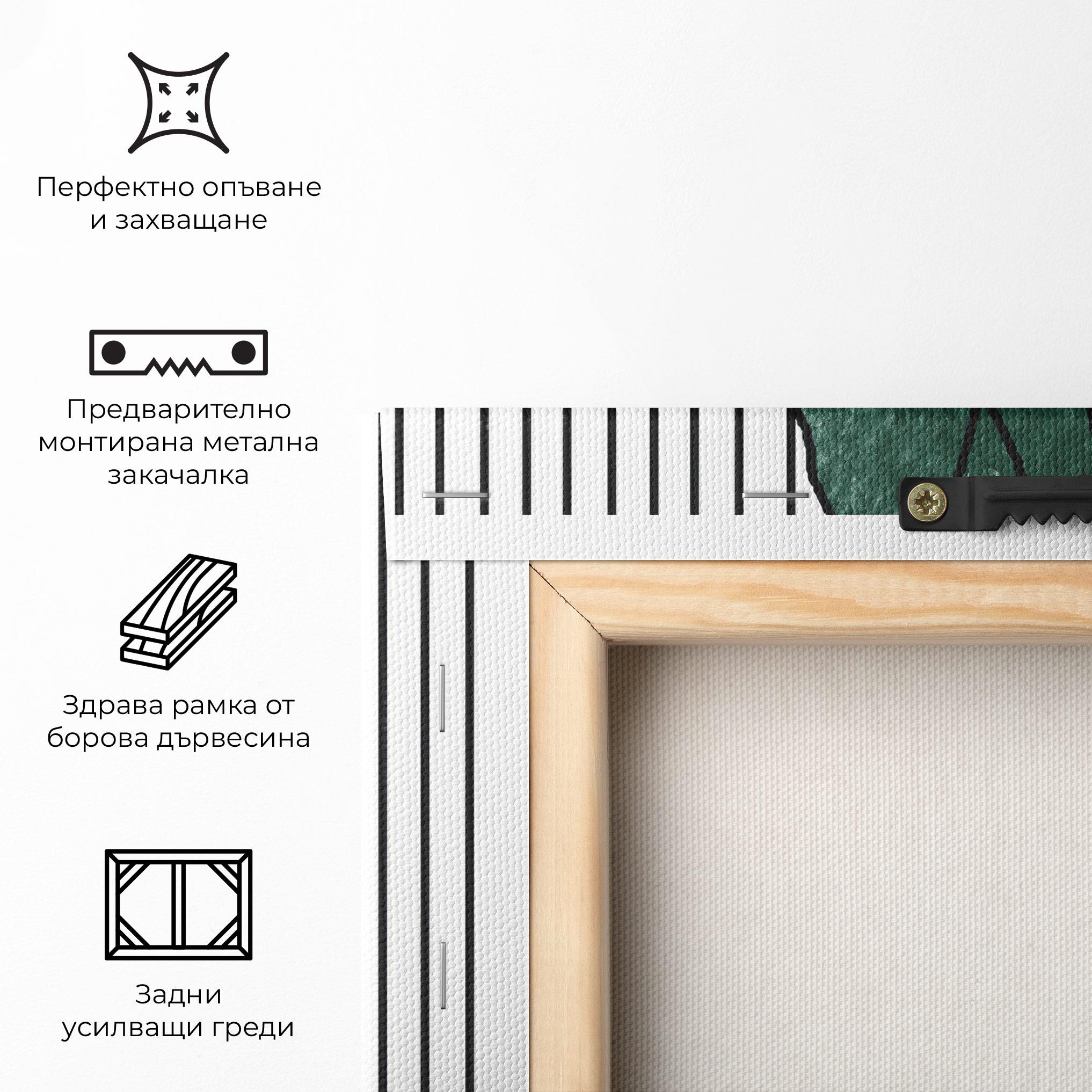 Картина на платно Abstract Green Face mockup 5