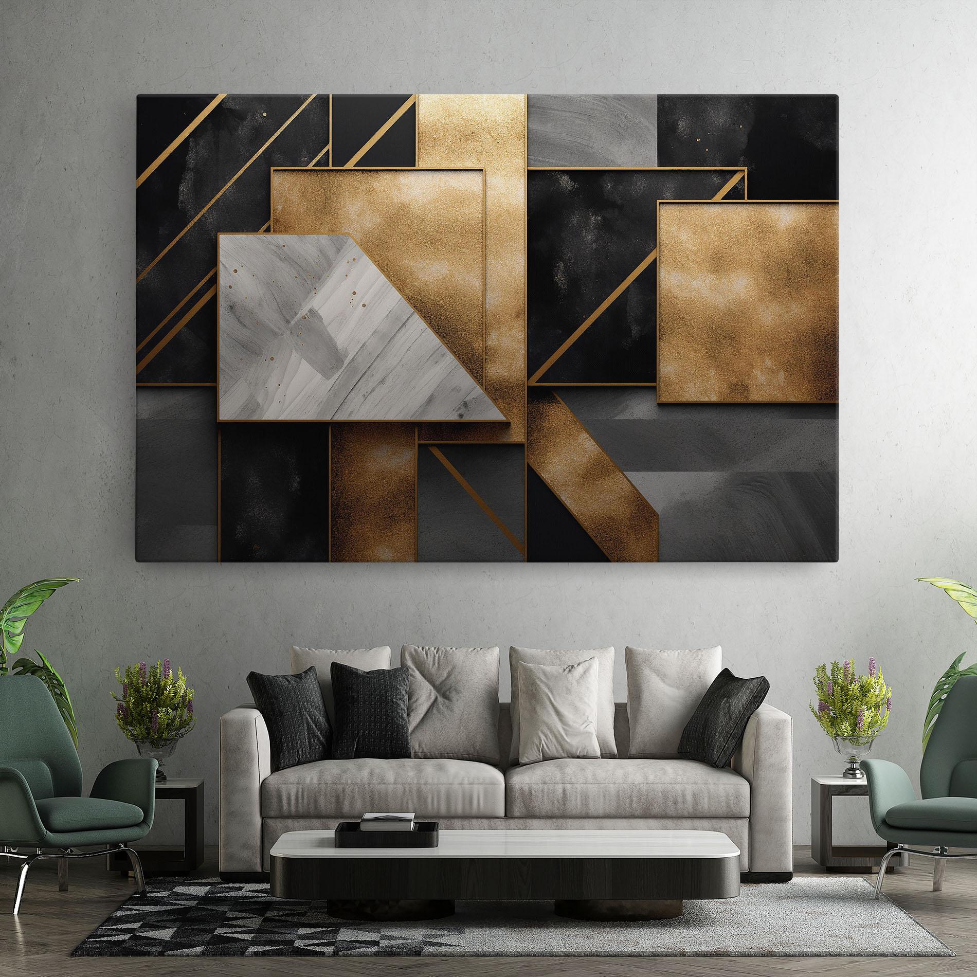 Картина на платно Abstract Gold Square mockup 7