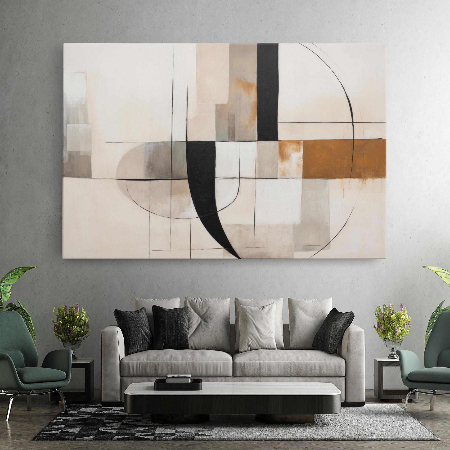 Картина на платно Black Abstract Lines mockup 7