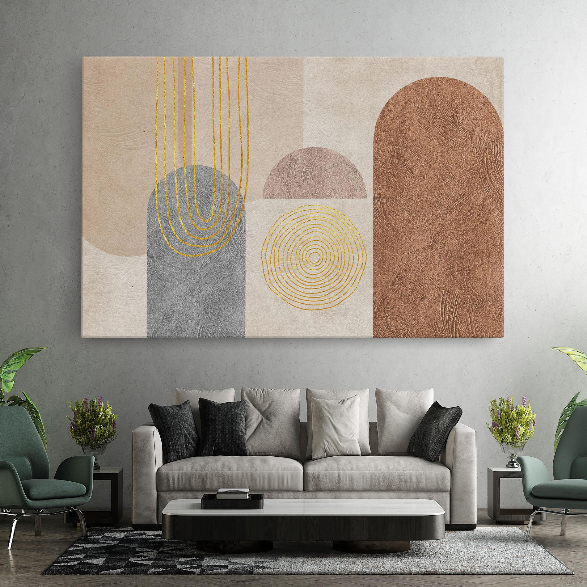 Картина на платно Gray Orange Painting mockup 7