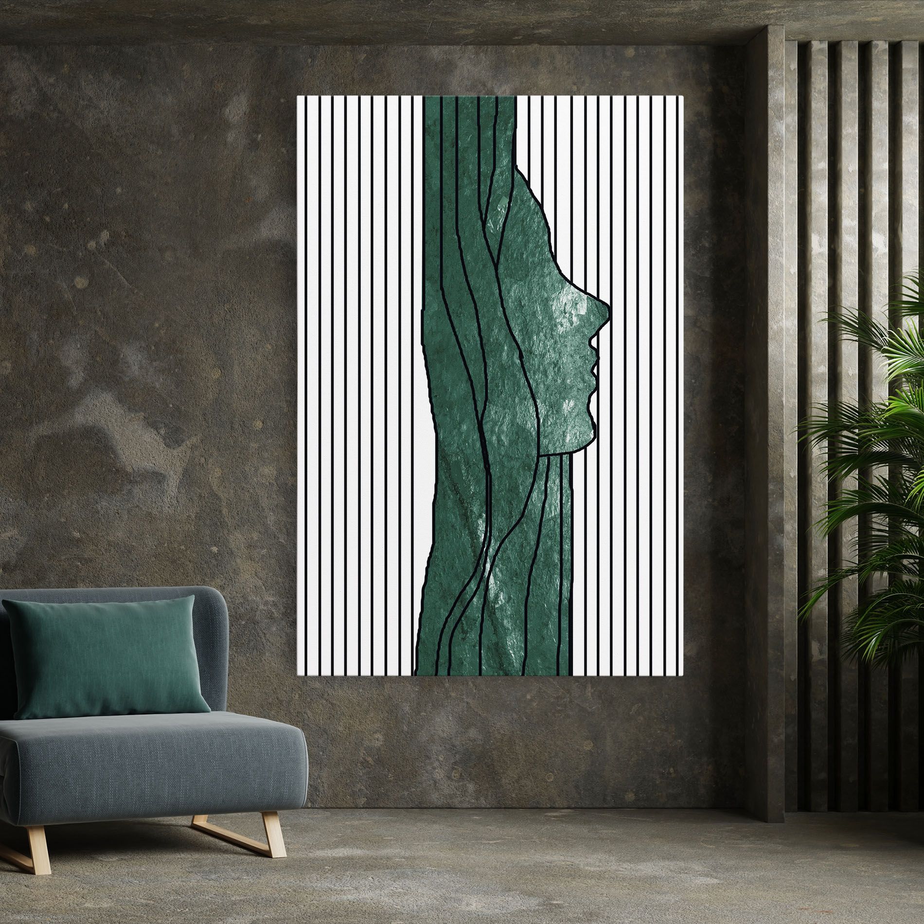 Abstract Green Face mockup 7