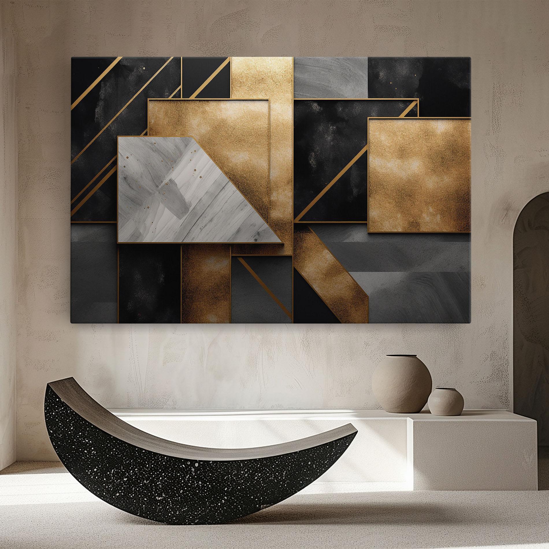 Картина на платно Abstract Gold Square mockup 8