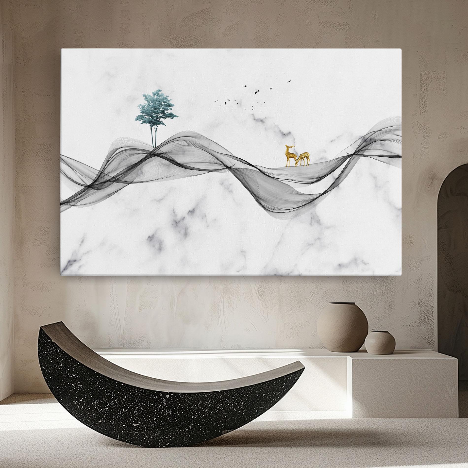 Картина на платно Abstract Golden Landscape 1 mockup 8