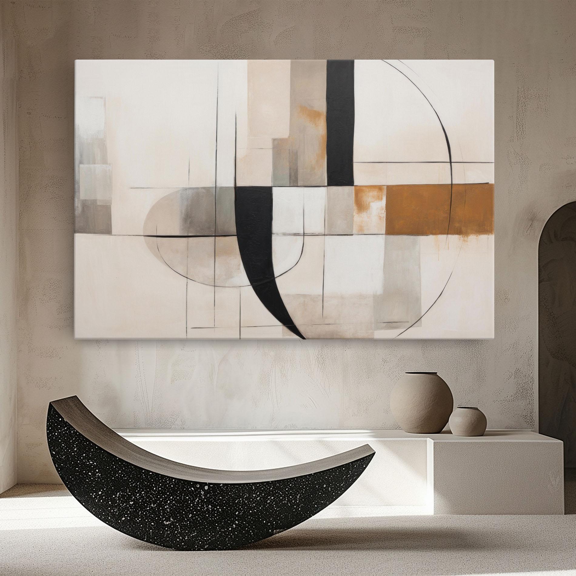 Картина на платно Black Abstract Lines mockup 8