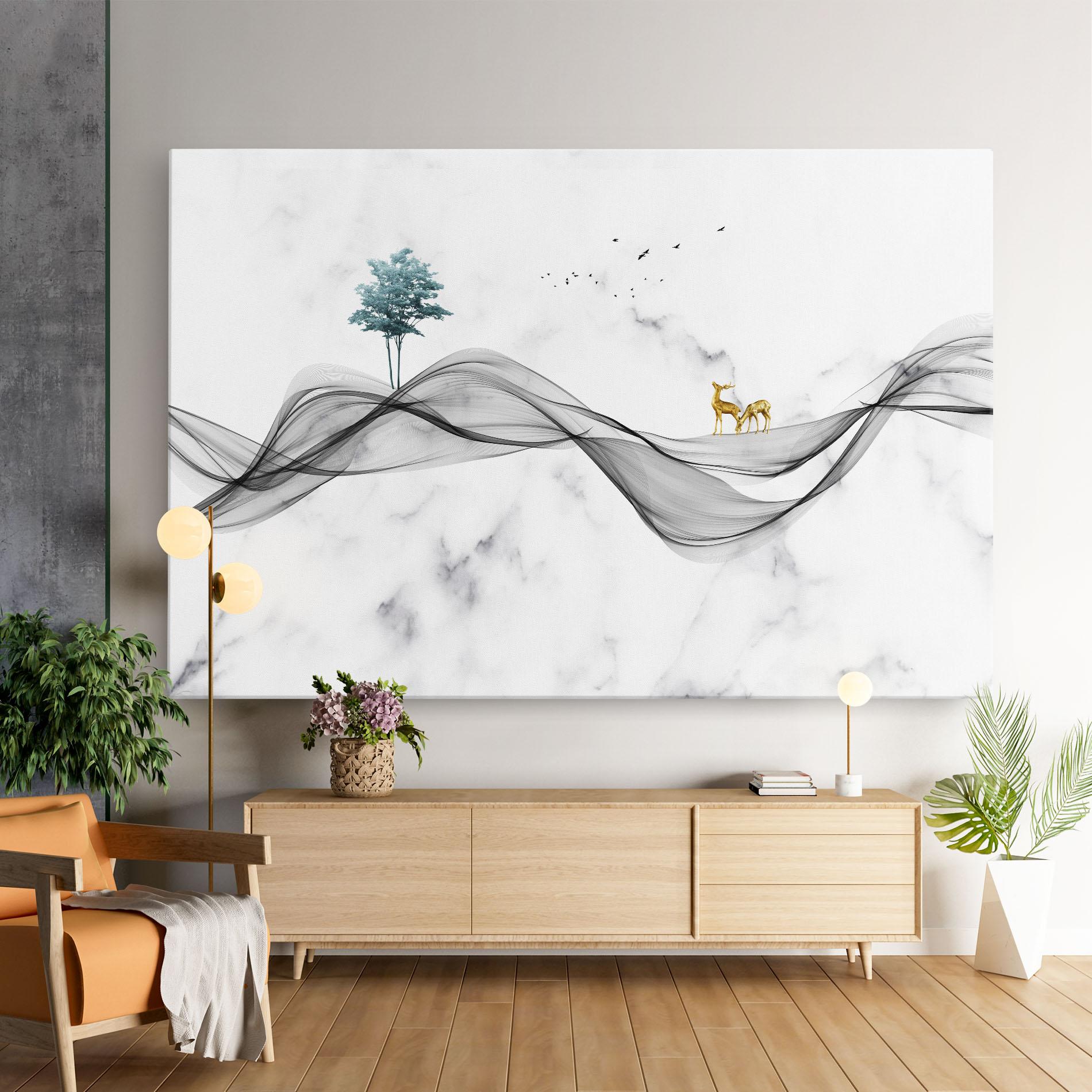 Картина на платно Abstract Golden Landscape 1 mockup 9