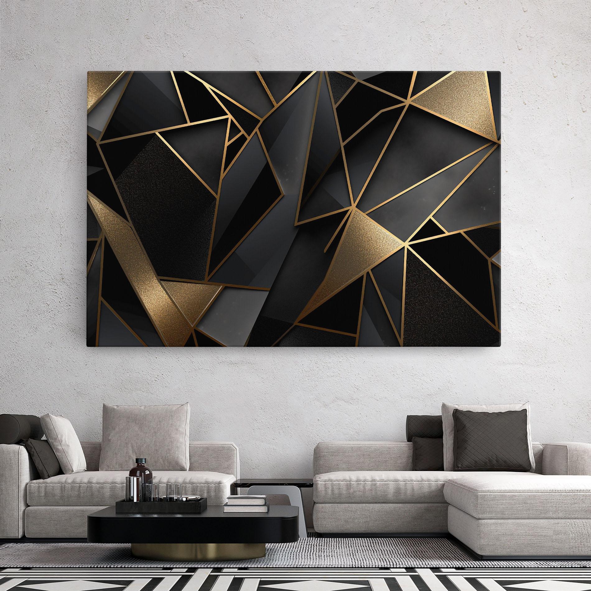 Картина на платно Abstract Golden Art mockup 2