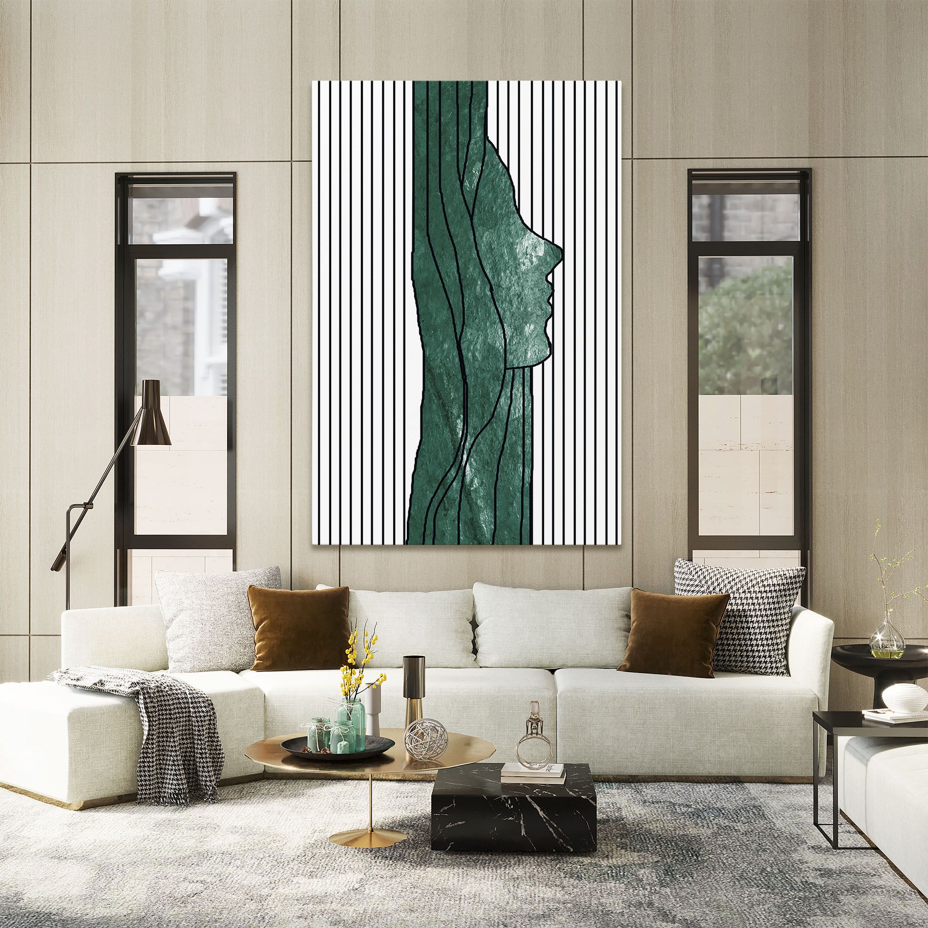 Abstract Green Face mockup 2