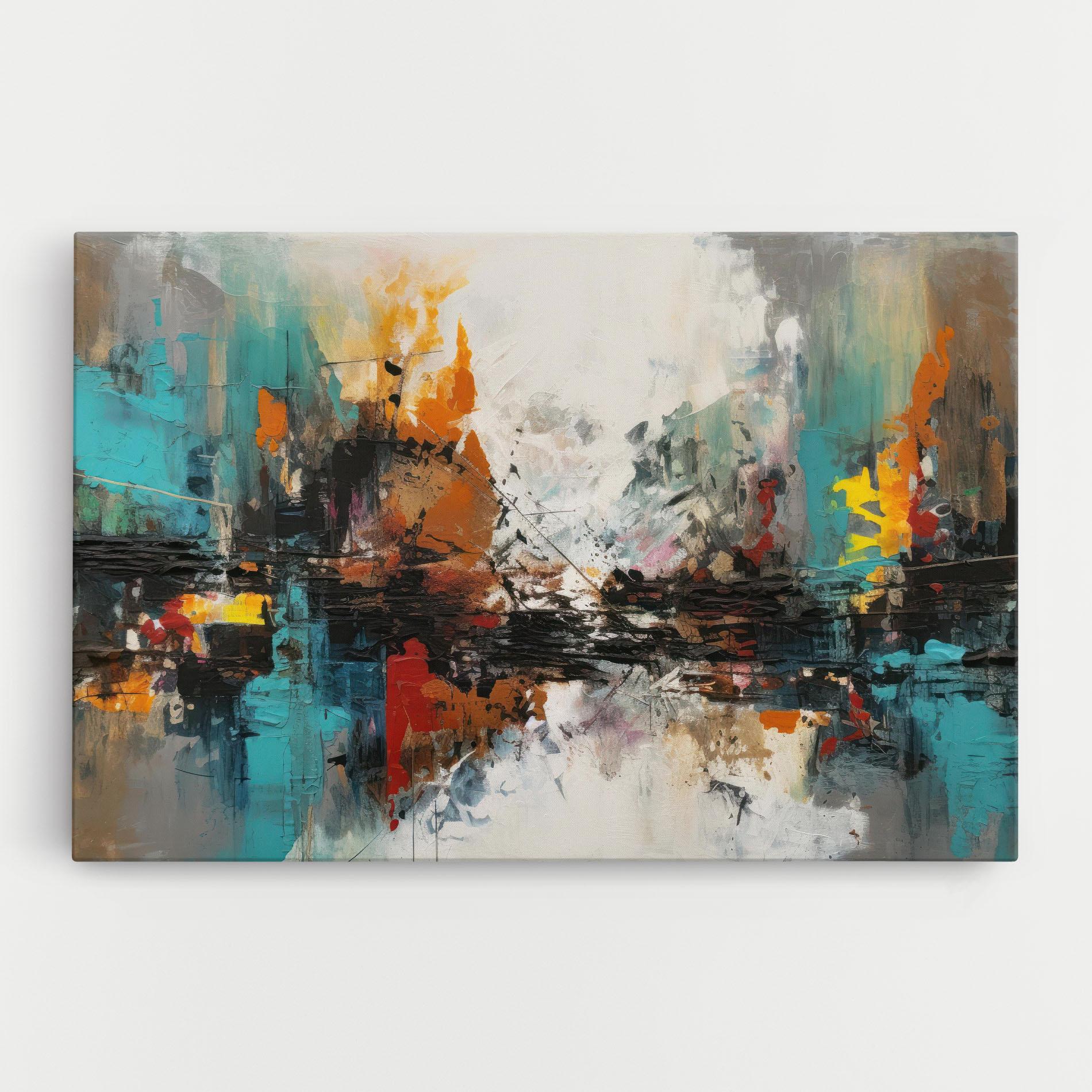 Картина на платно Abstract City Painting mockup 0