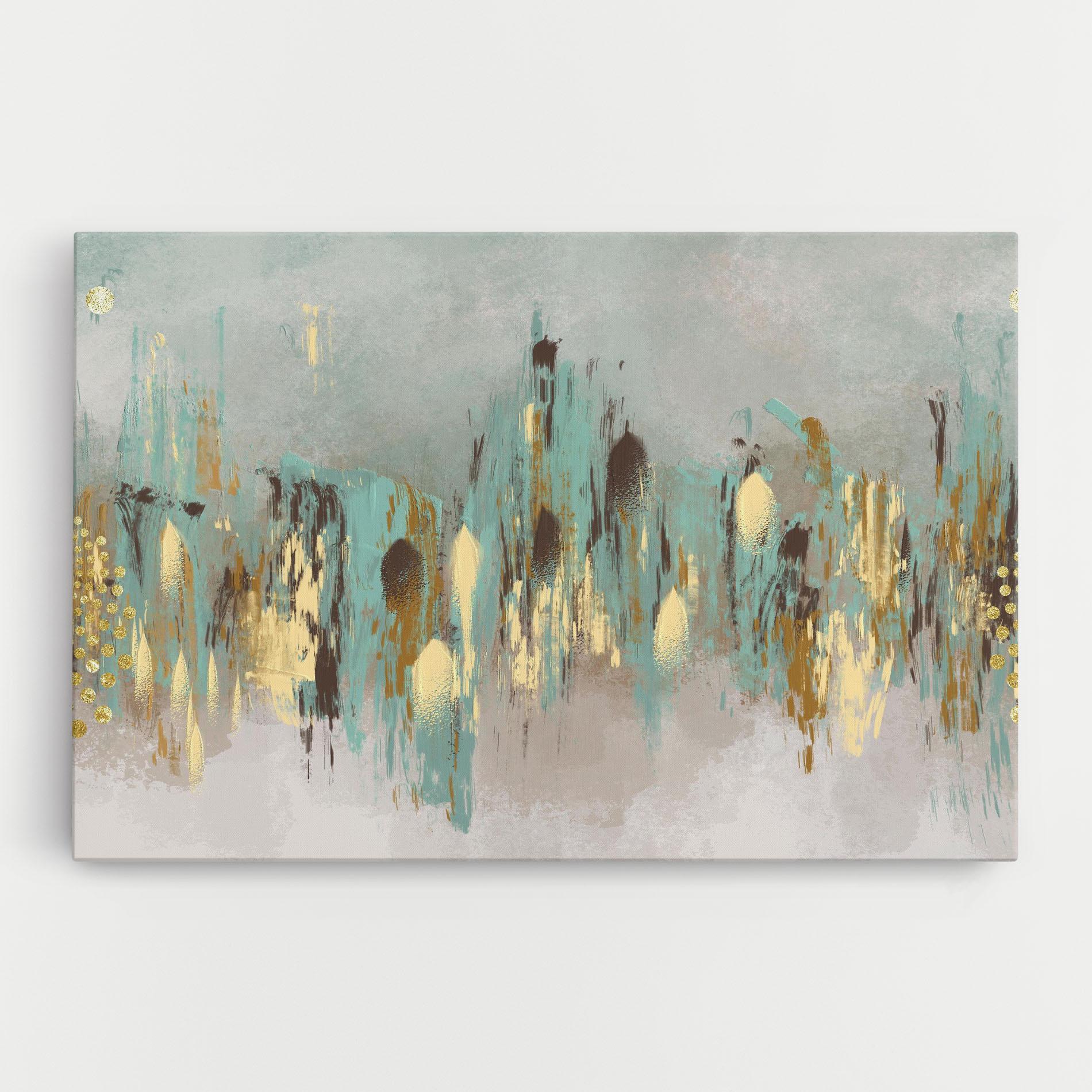 Картина на платно Gold Spiral Points mockup 0