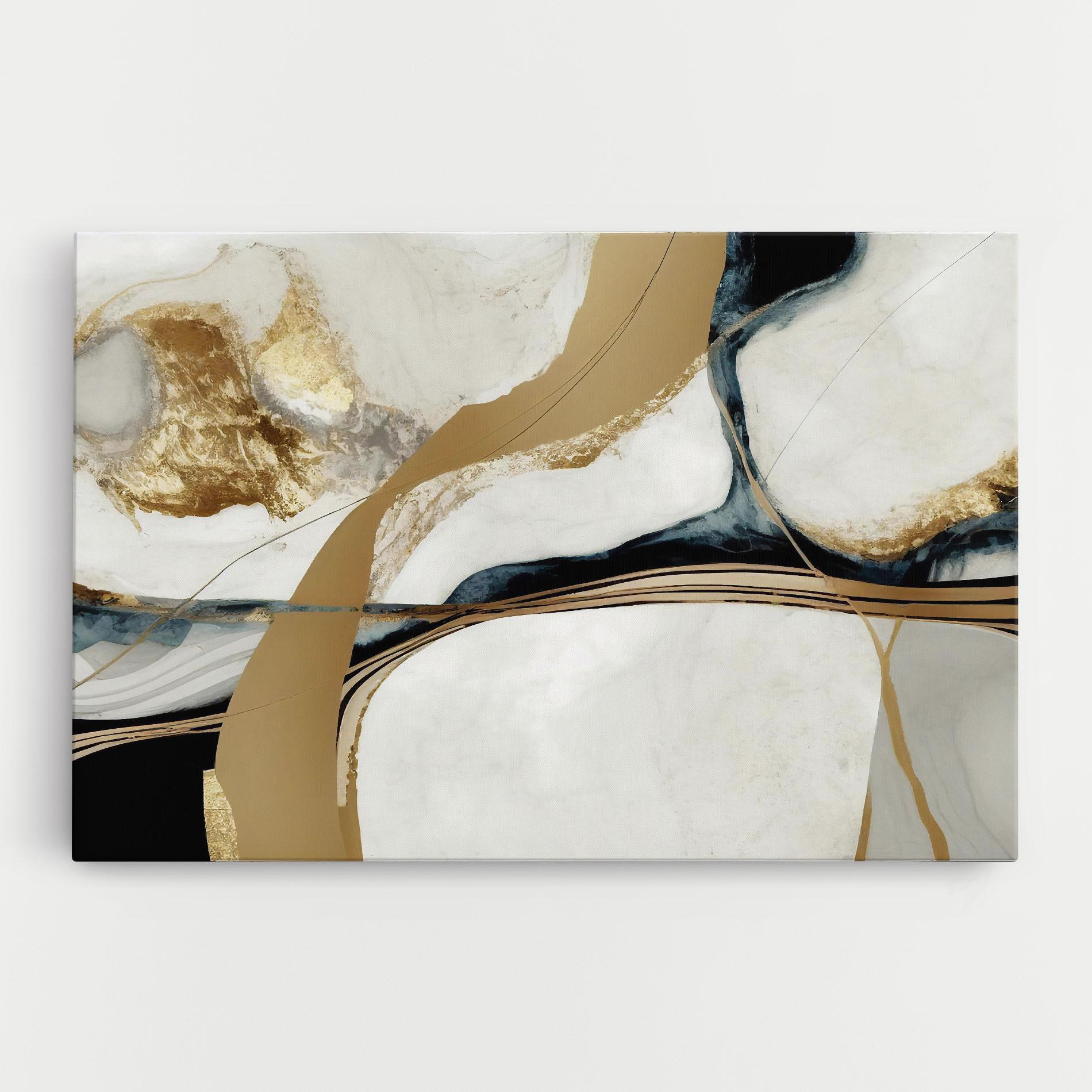 Картина на платно Golden Blue Marble mockup 0