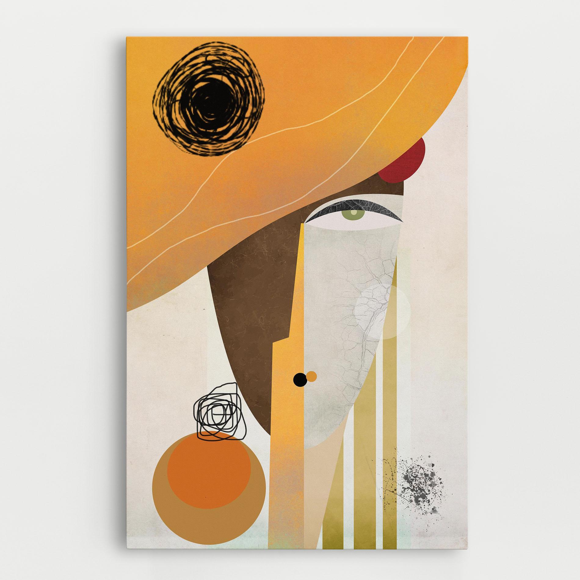 Картина на платно Abstract Orange Face mockup 0
