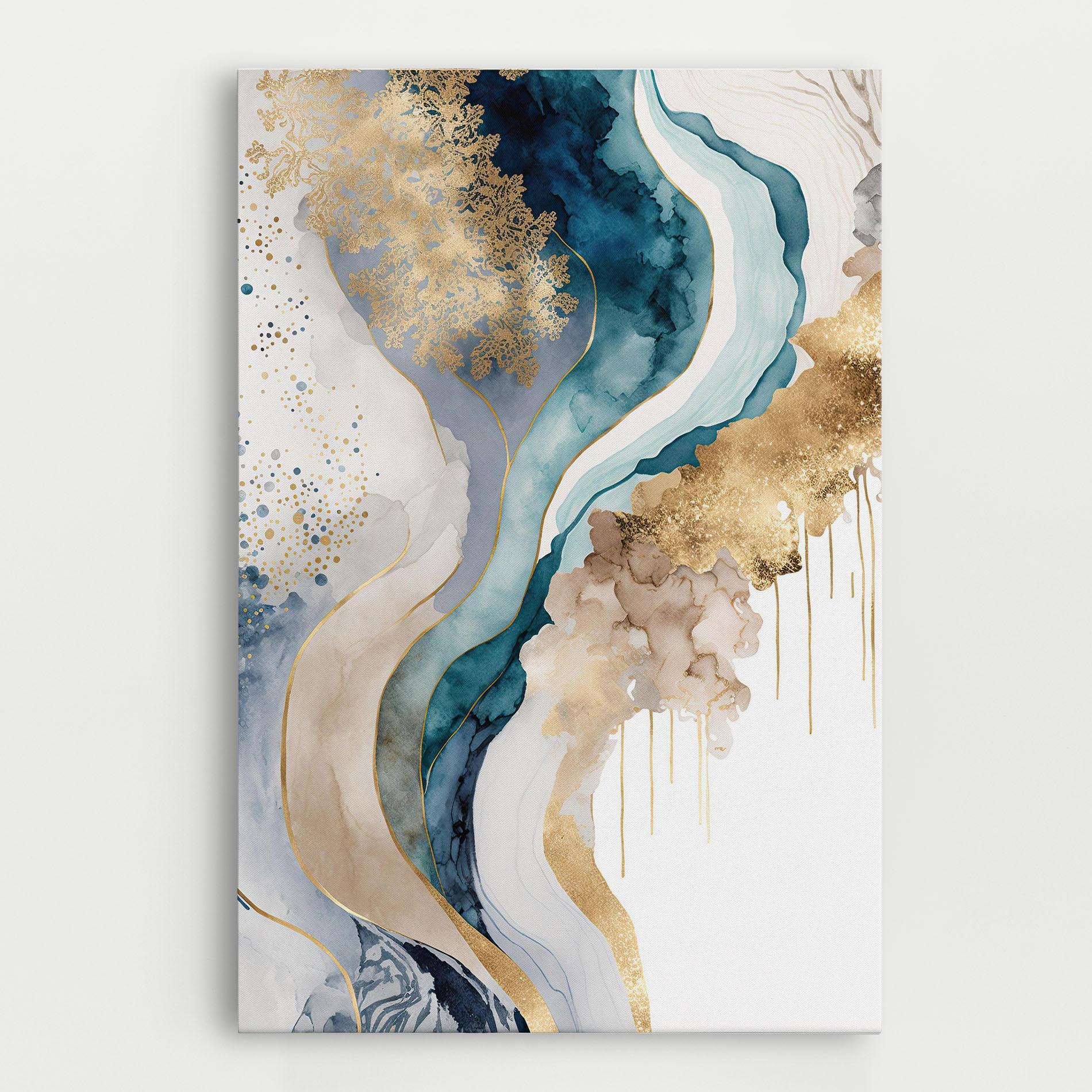 Картина на платно Light Blue Waves mockup 0