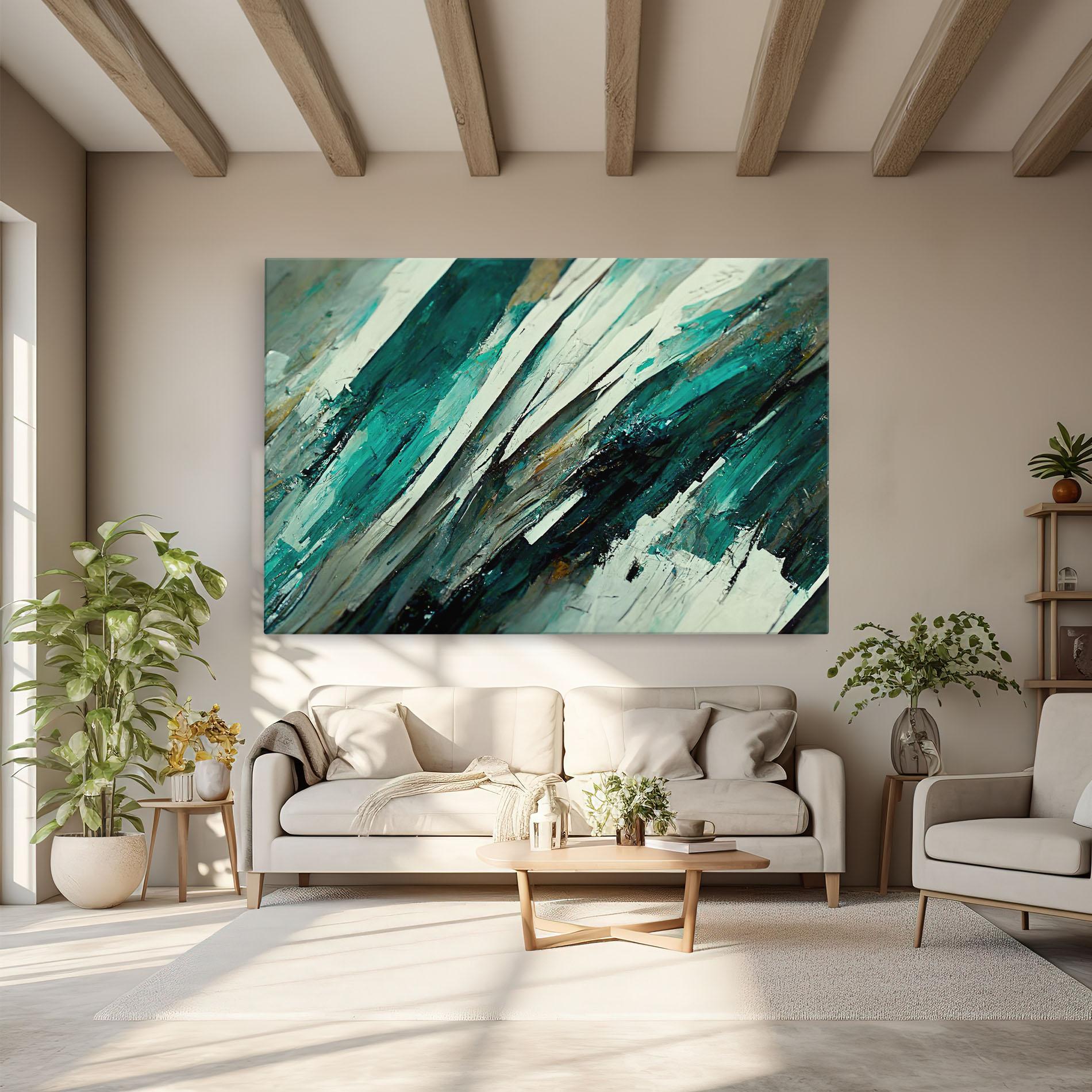 Картина на платно Abstract Green Artwork mockup 6