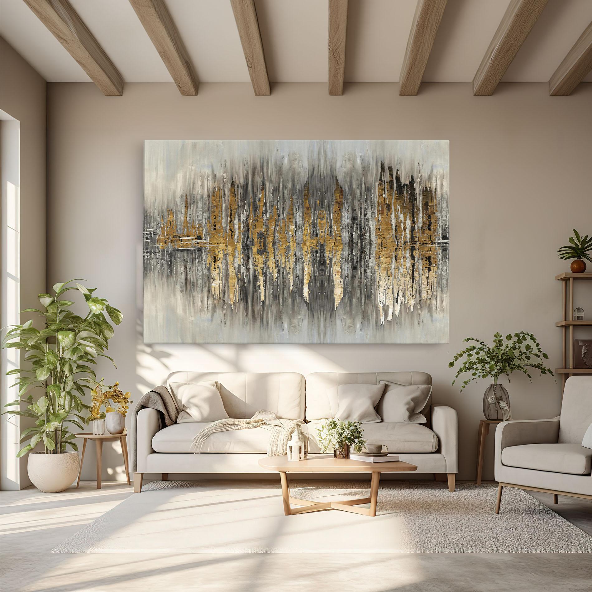 Картина на платно Acrylic Silver Paint mockup 6