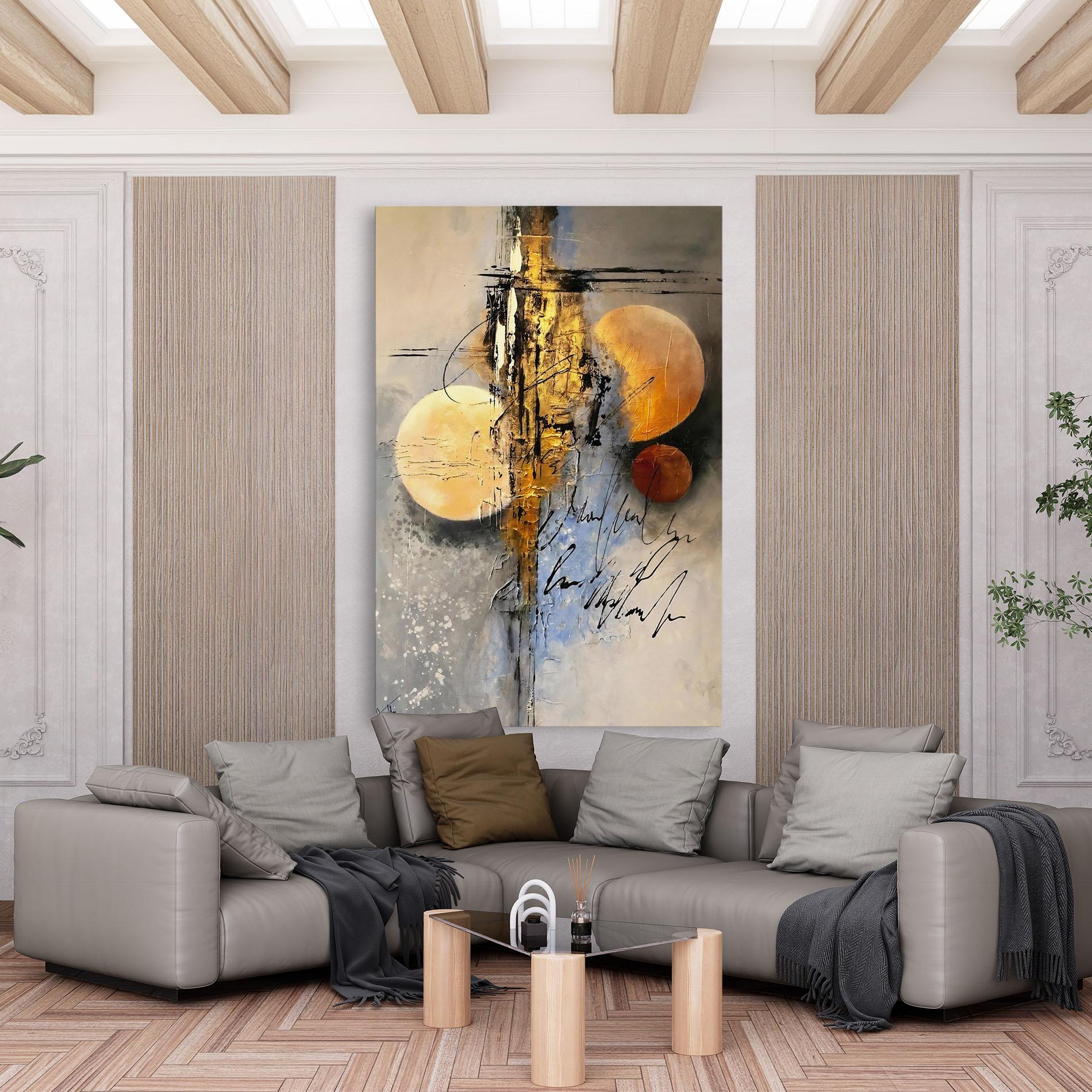 Картина на платно Abstract Moons mockup 6