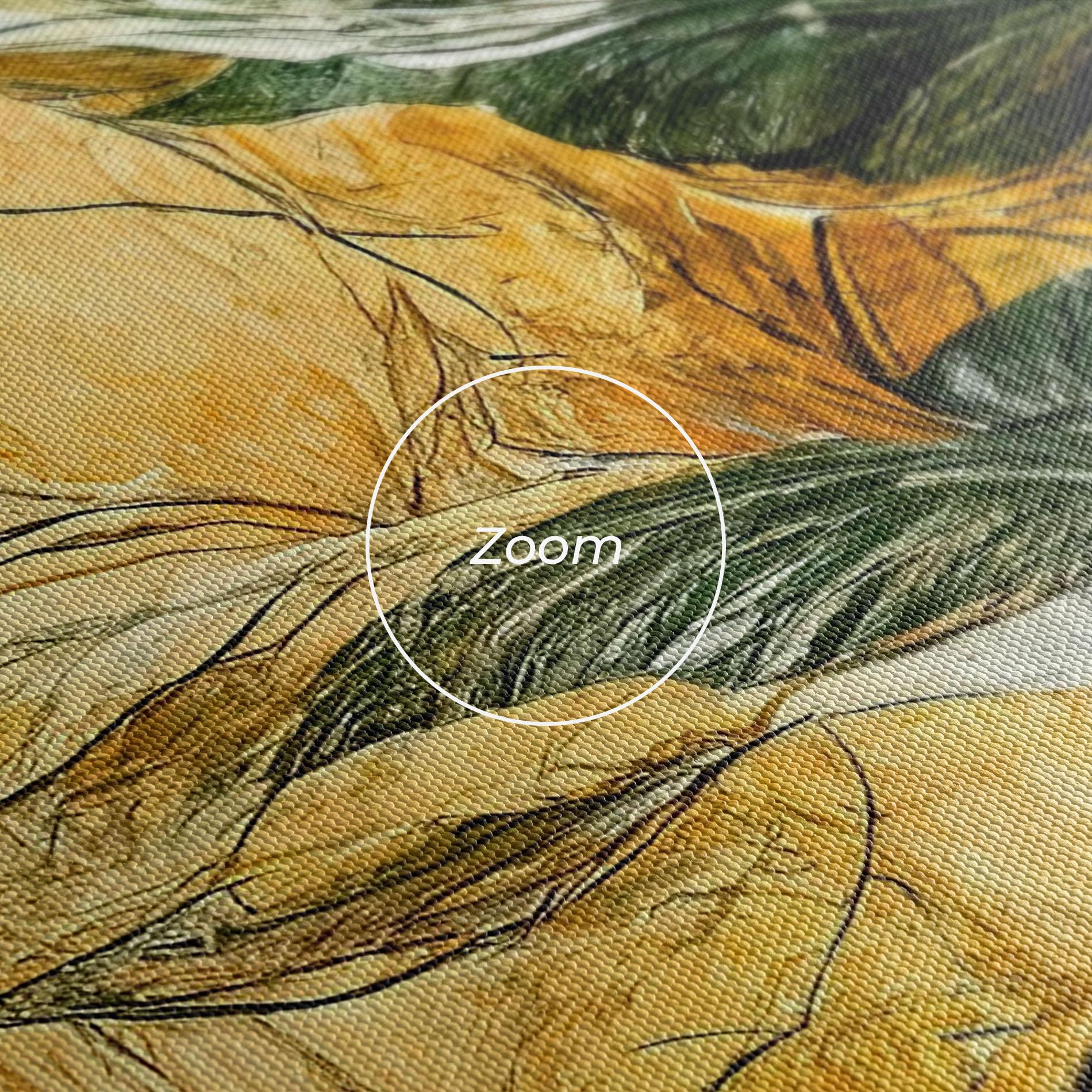 Картина на платно Gold And Green Leafes mockup 3