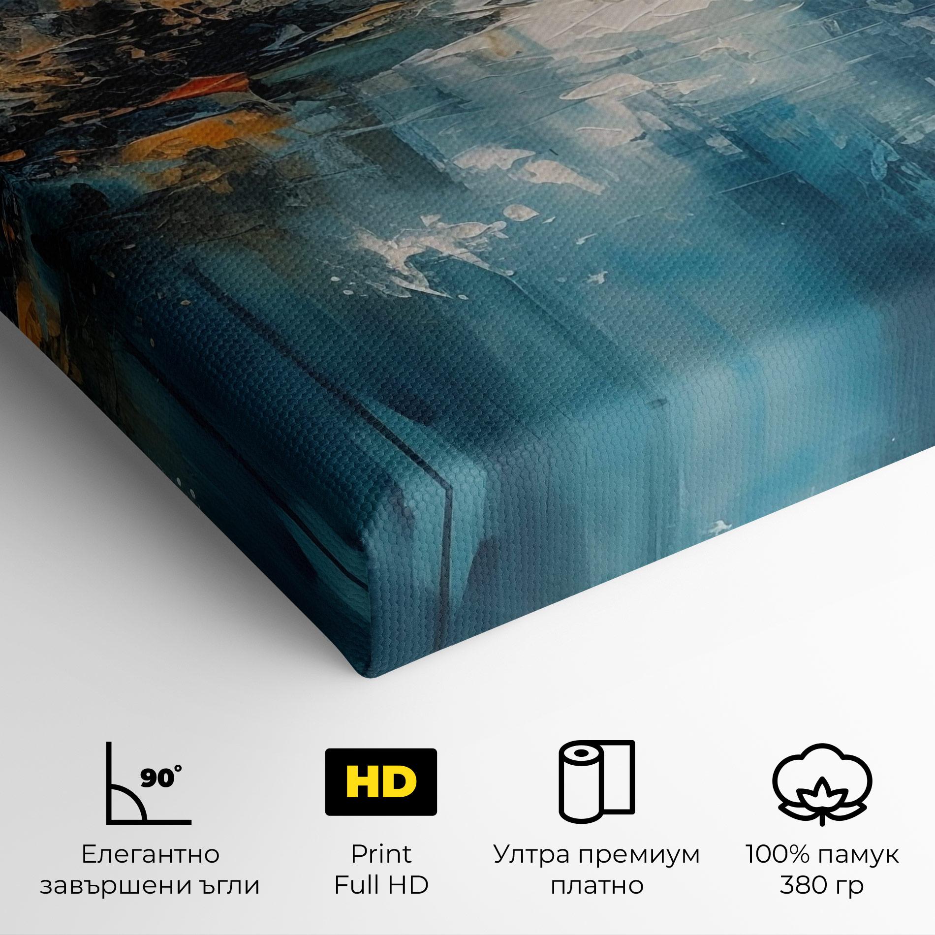 Картина на платно Abstract Blue Art mockup 4