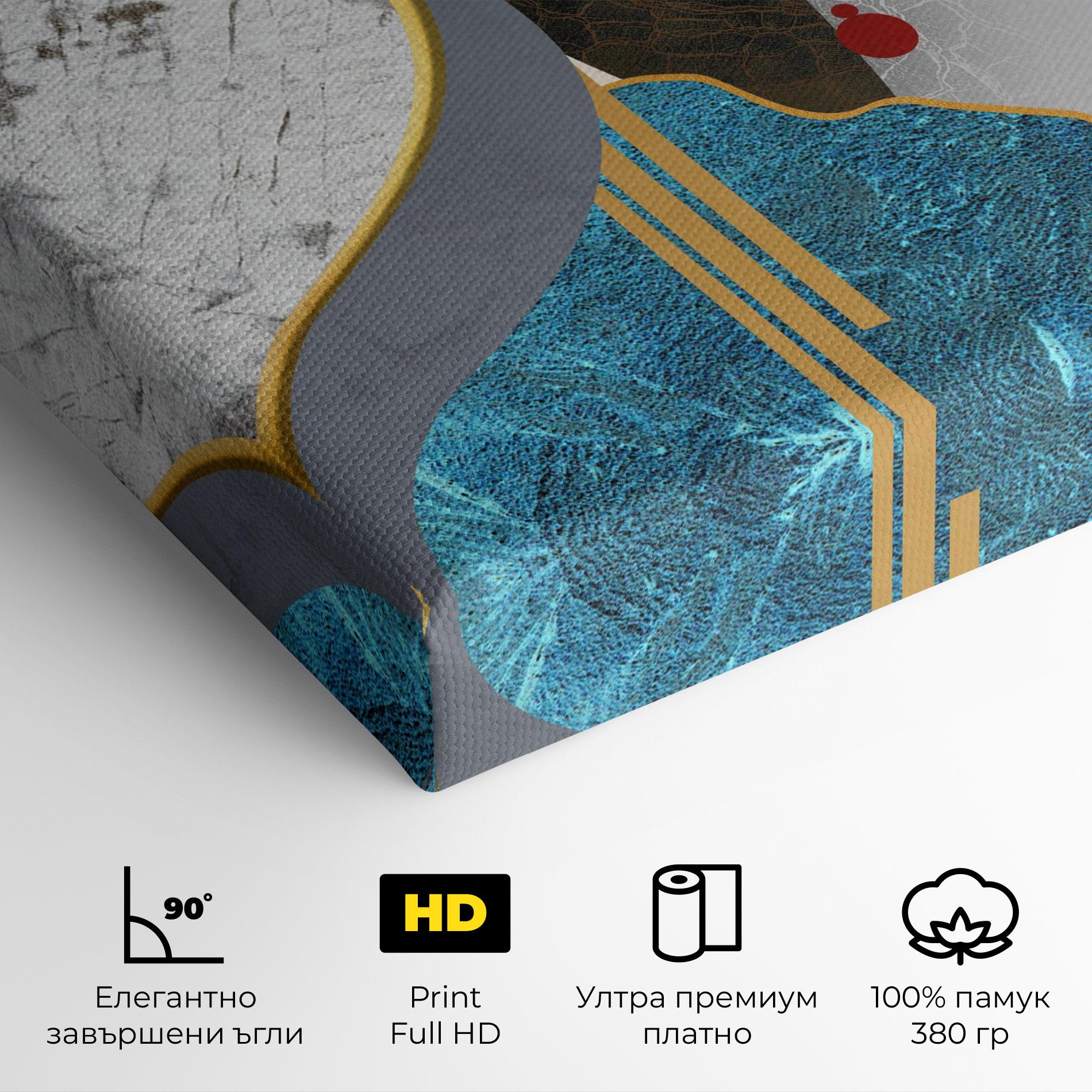 Картина на платно Abstract Blue Face mockup 4