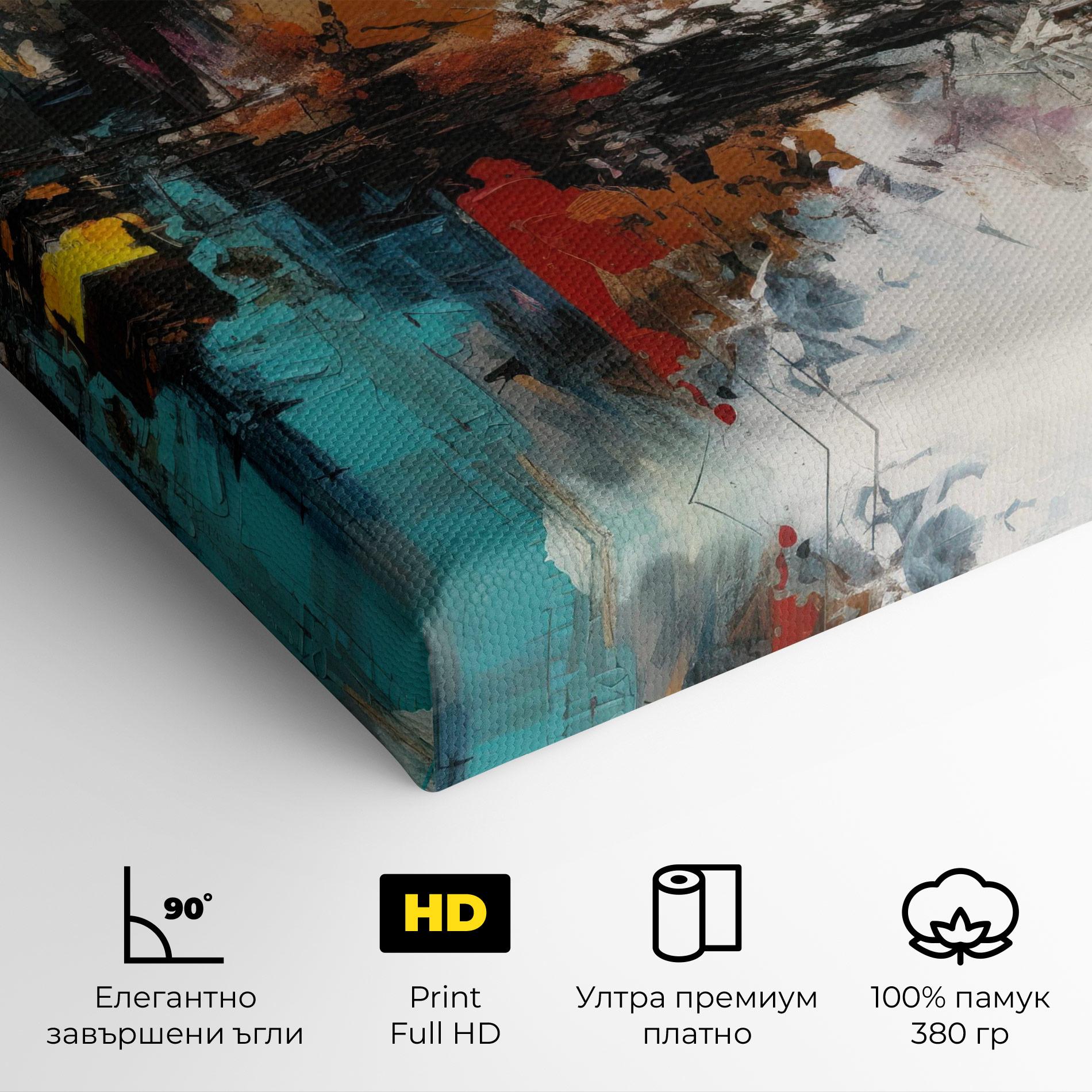 Картина на платно Abstract City Painting mockup 4
