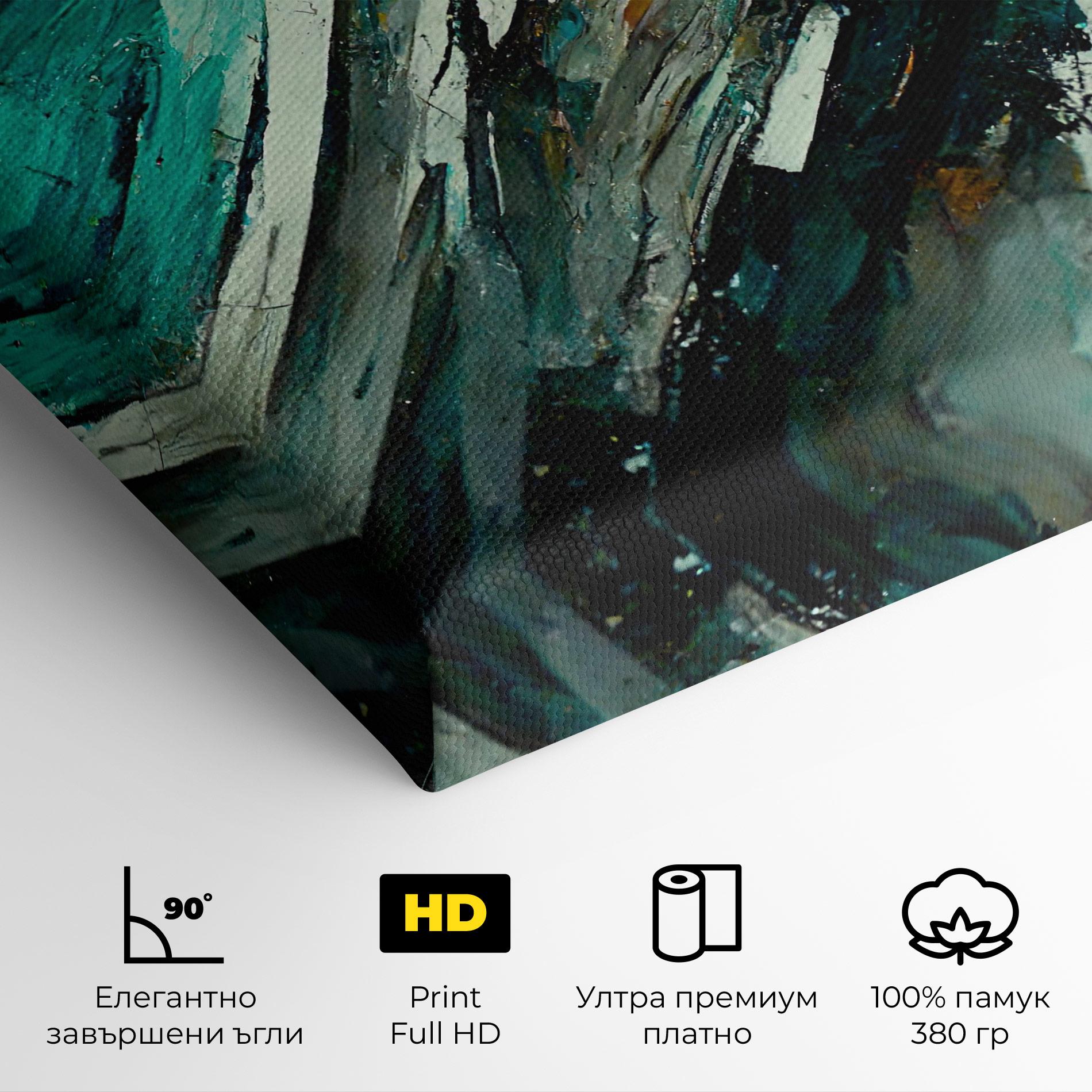 Картина на платно Abstract Green Artwork mockup 4