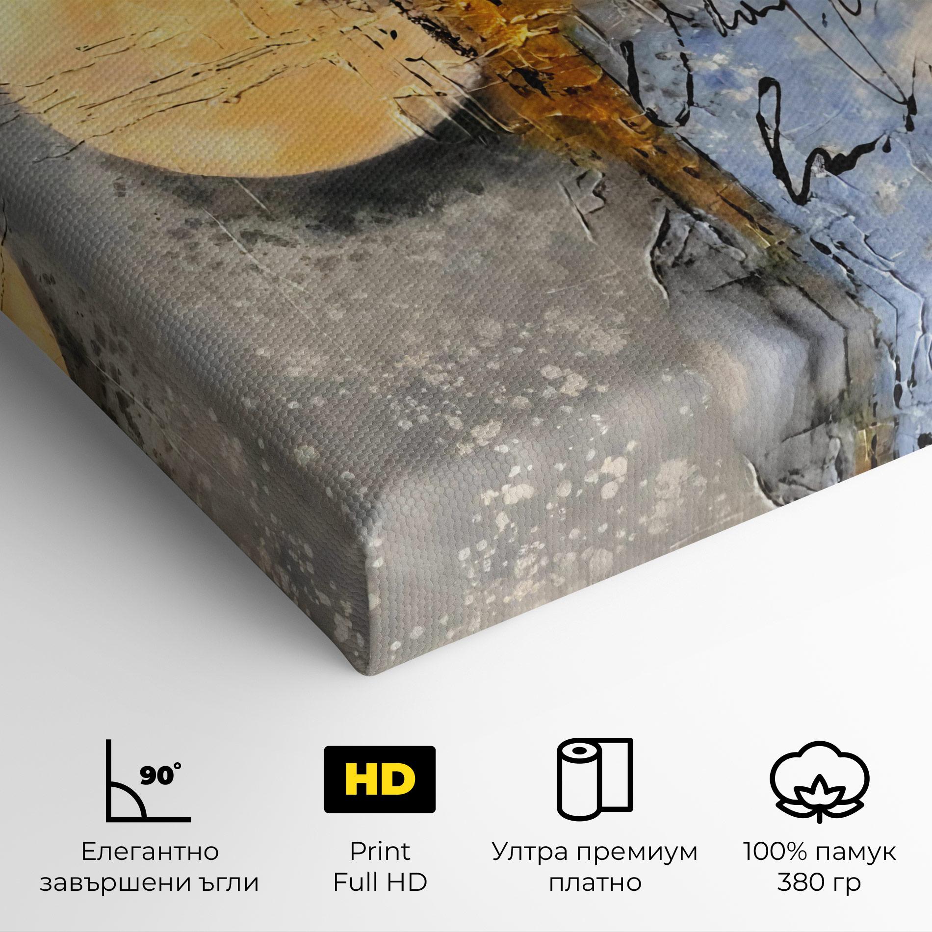 Картина на платно Abstract Moons mockup 4