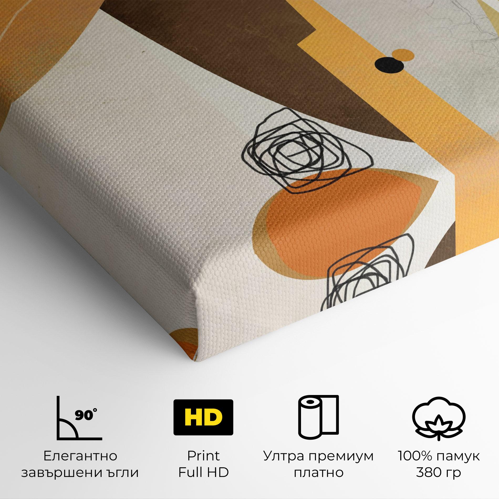 Картина на платно Abstract Orange Face mockup 4