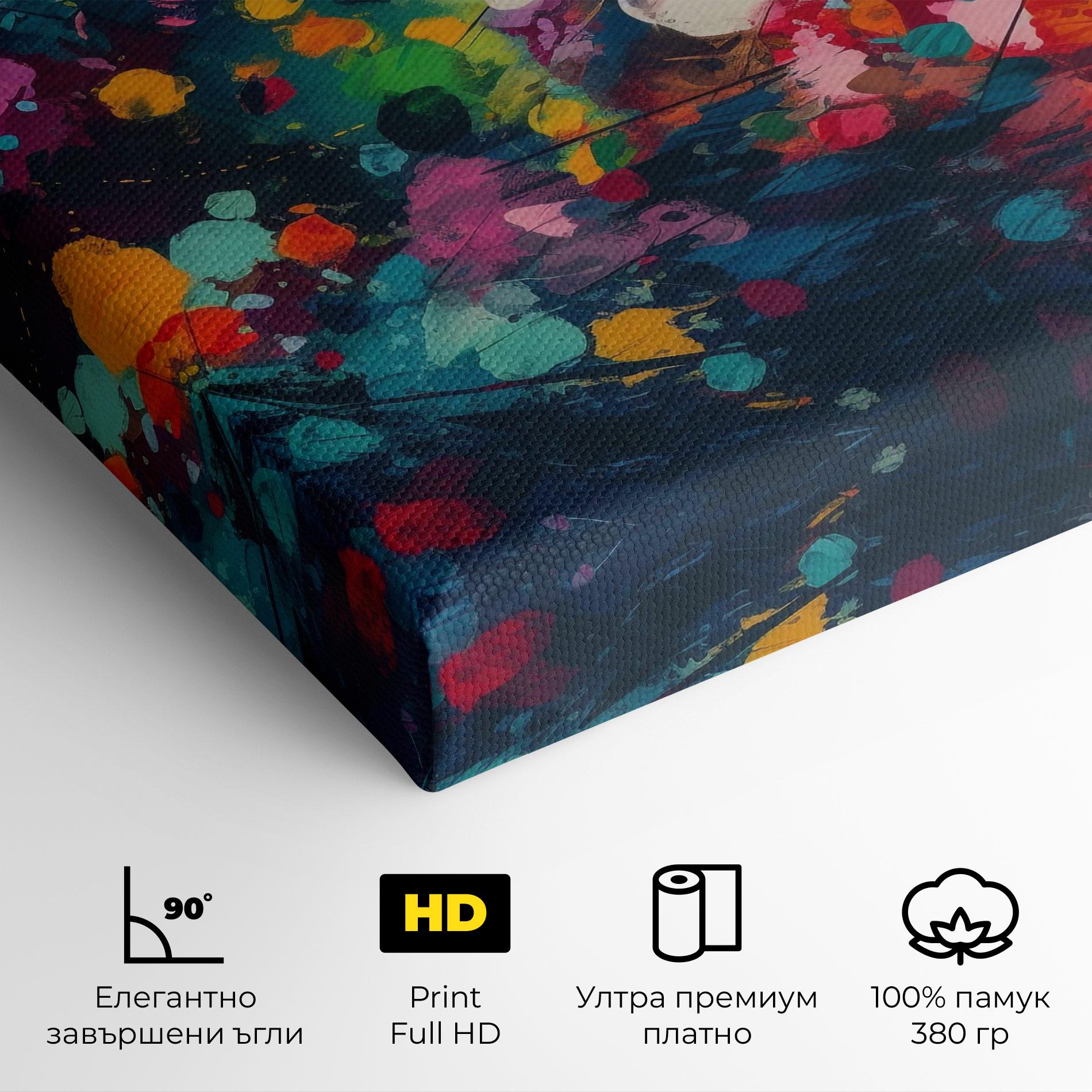 Картина на платно Colors Blue Background mockup 4