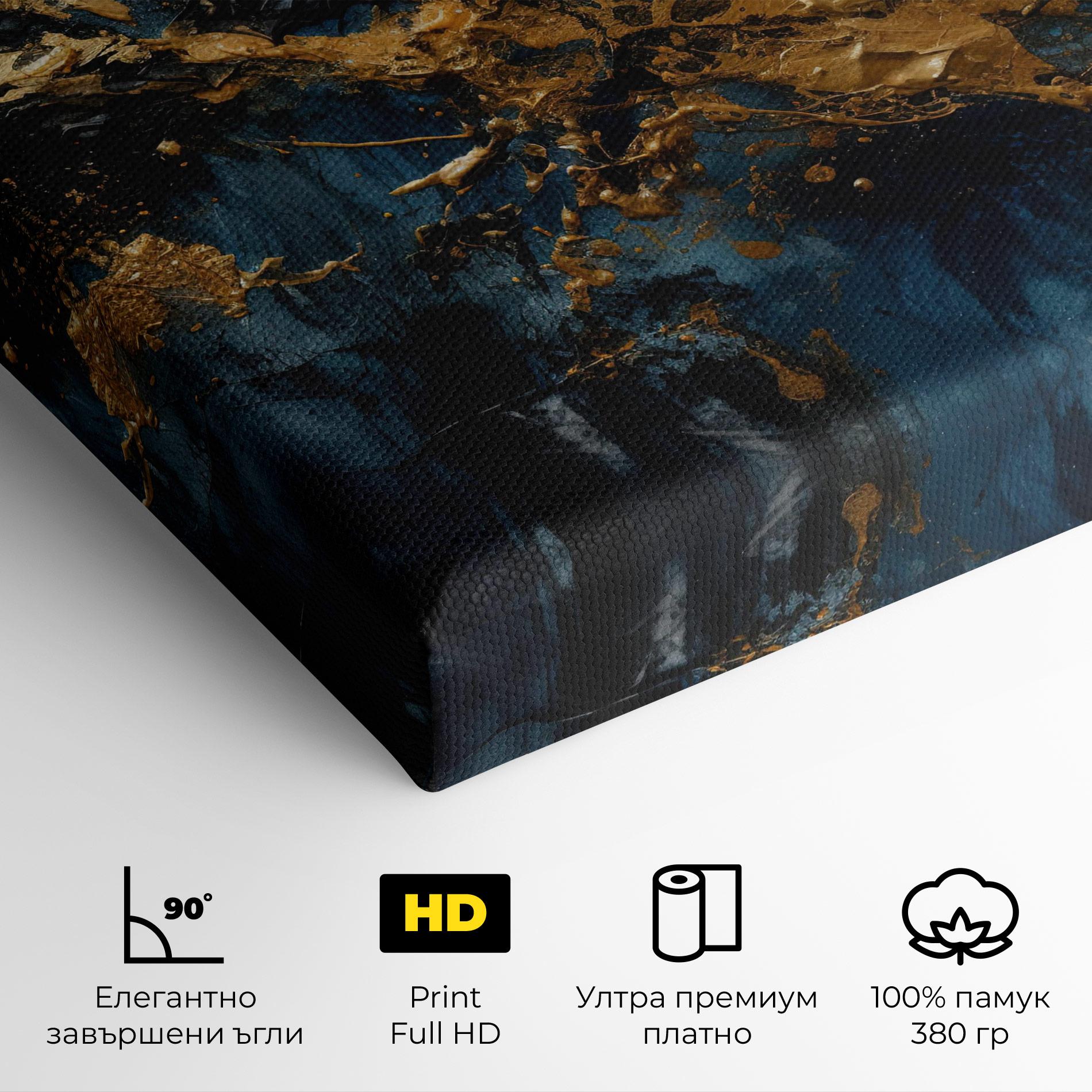 Картина на платно Gold Explosion mockup 4