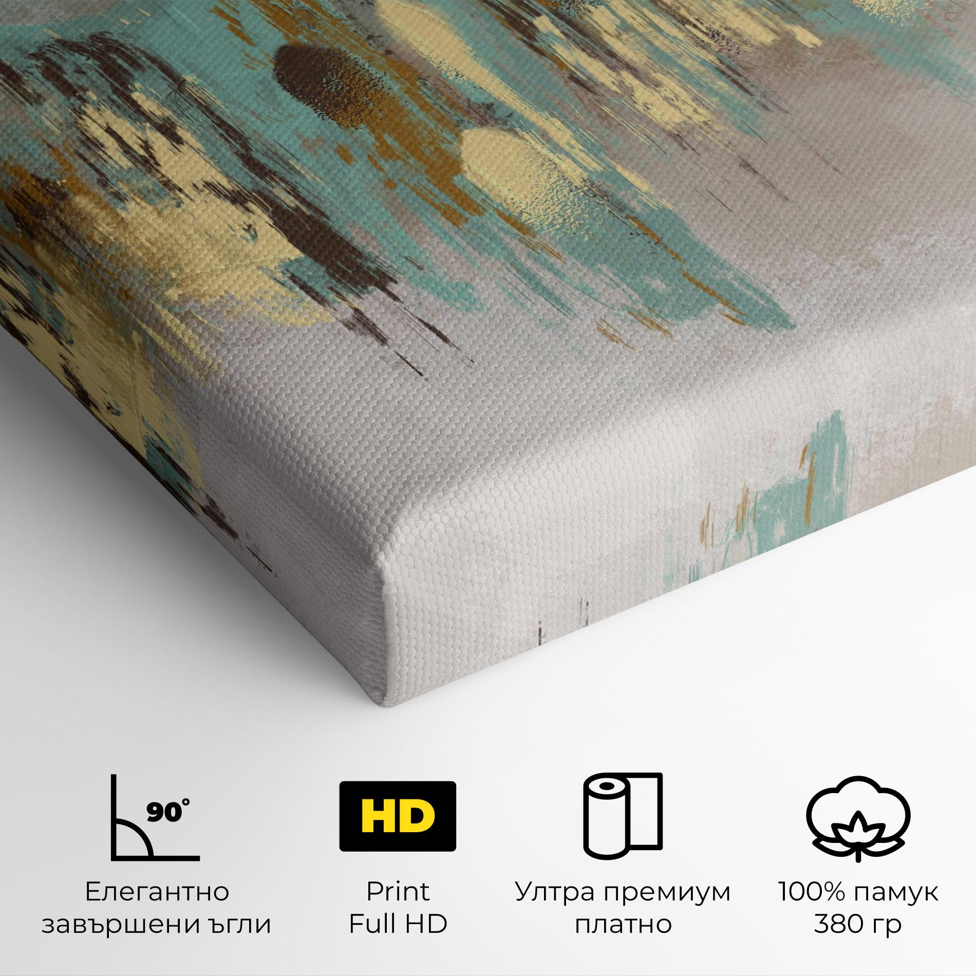 Картина на платно Gold Spiral Points mockup 4