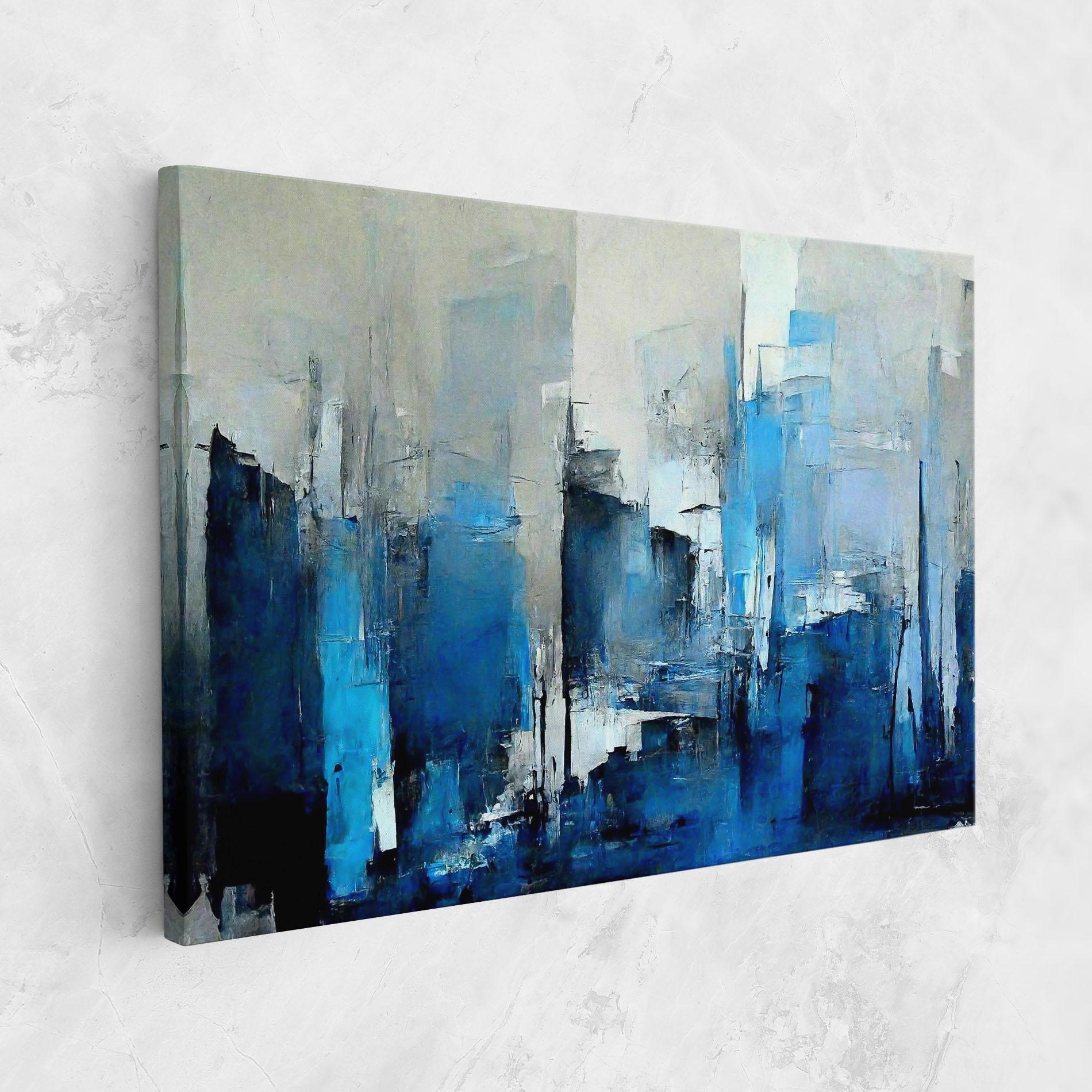 Картина на платно Blue Gray Color mockup 1