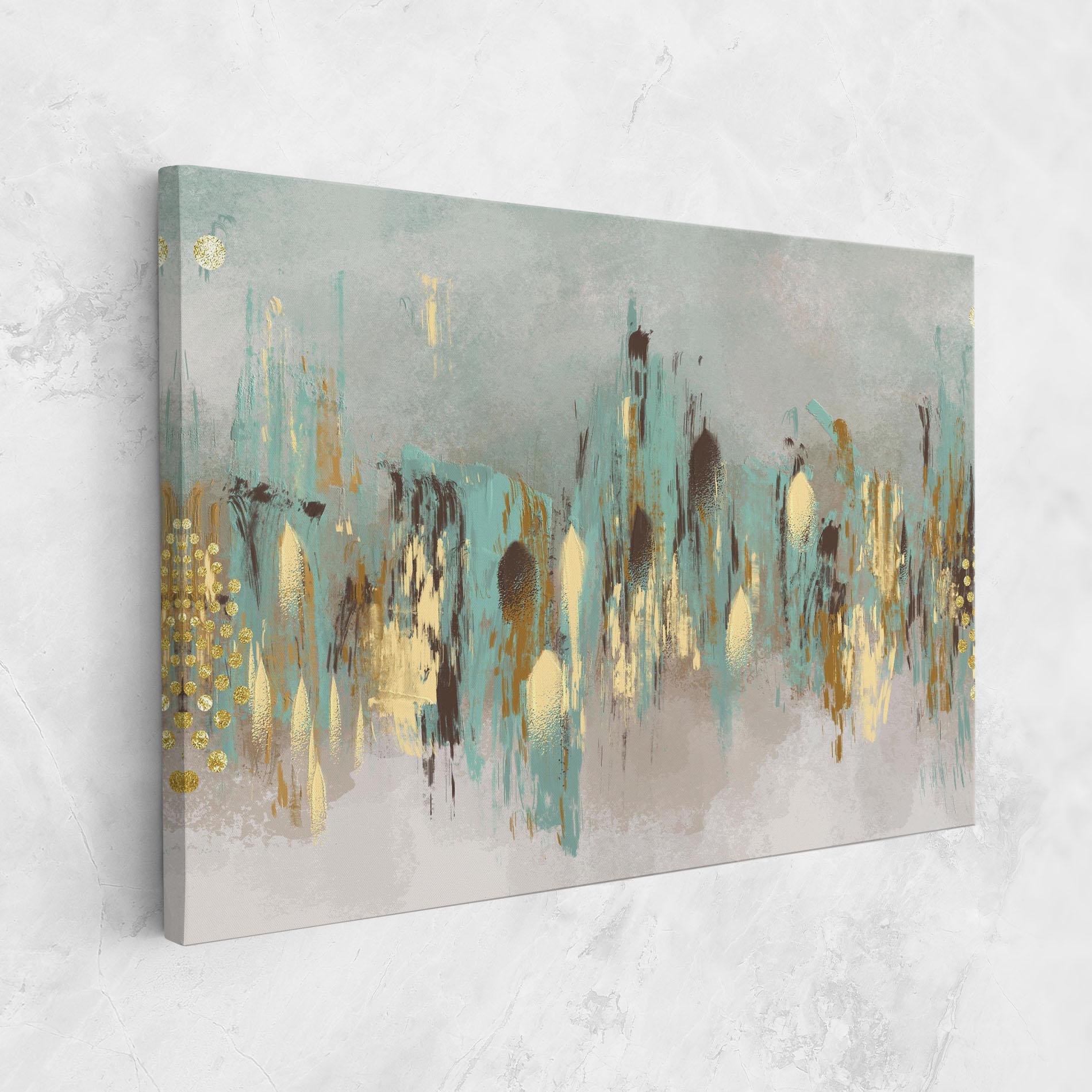 Картина на платно Gold Spiral Points mockup 1