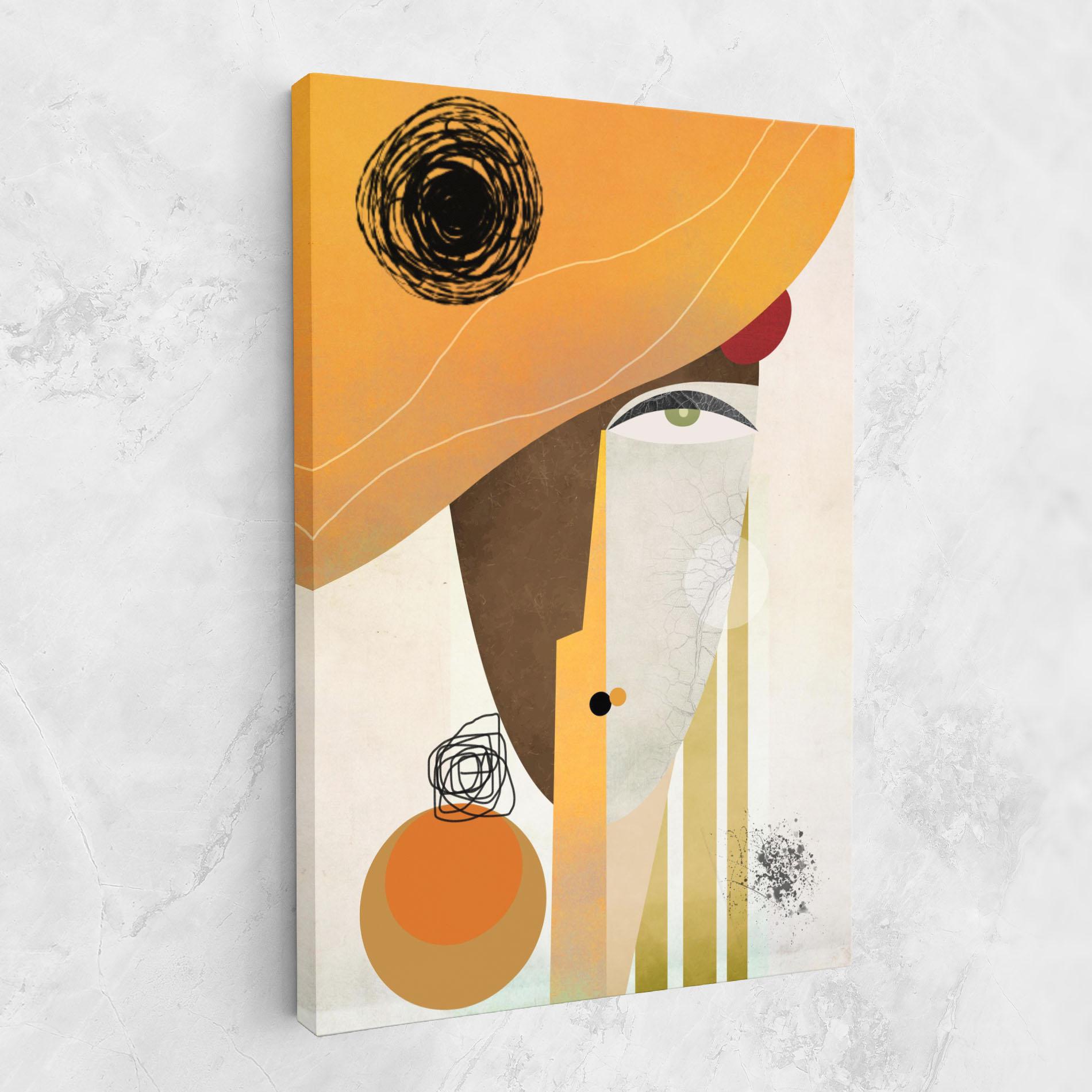 Картина на платно Abstract Orange Face mockup 1