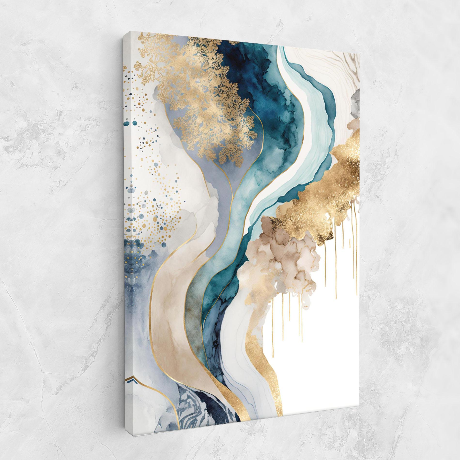 Картина на платно Light Blue Waves mockup 1