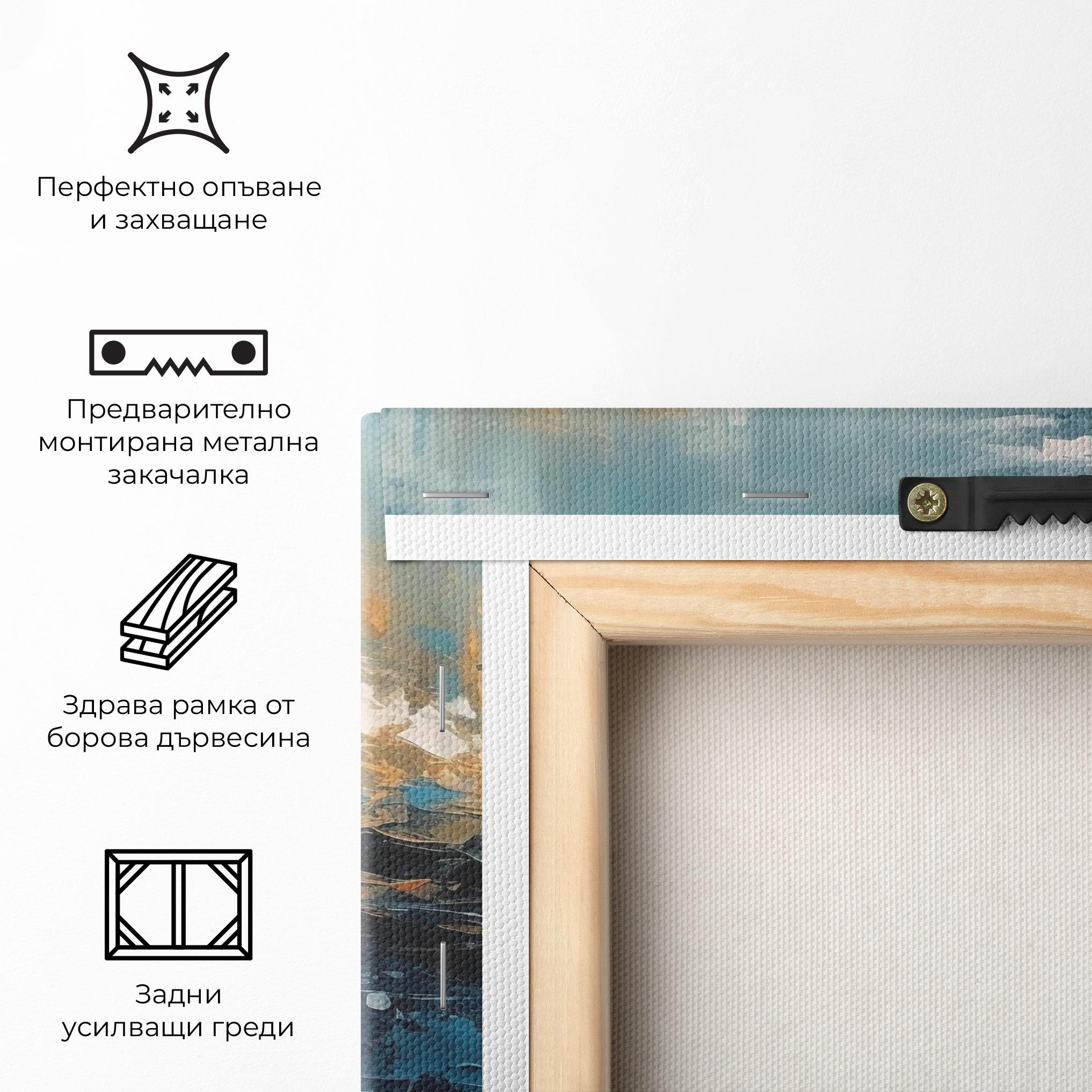 Картина на платно Abstract Blue Art mockup 5